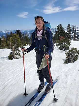 Image of skier with grand view