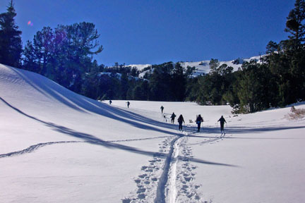 Skiing through Galena drainage