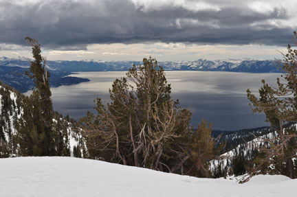 Image of Lake Tahoe from above Ginny Lake
