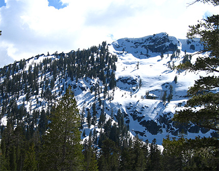 Image of Echo Peak from Angora Lakes