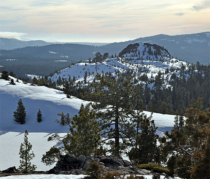 Image of Chipmunk Bluff from above Berts Lake