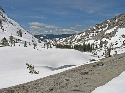 Image looking down Bear River with granite walls surrounding