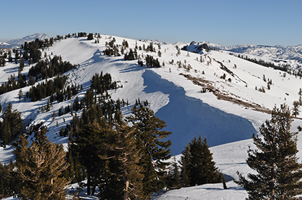 Image of cornices along ridge