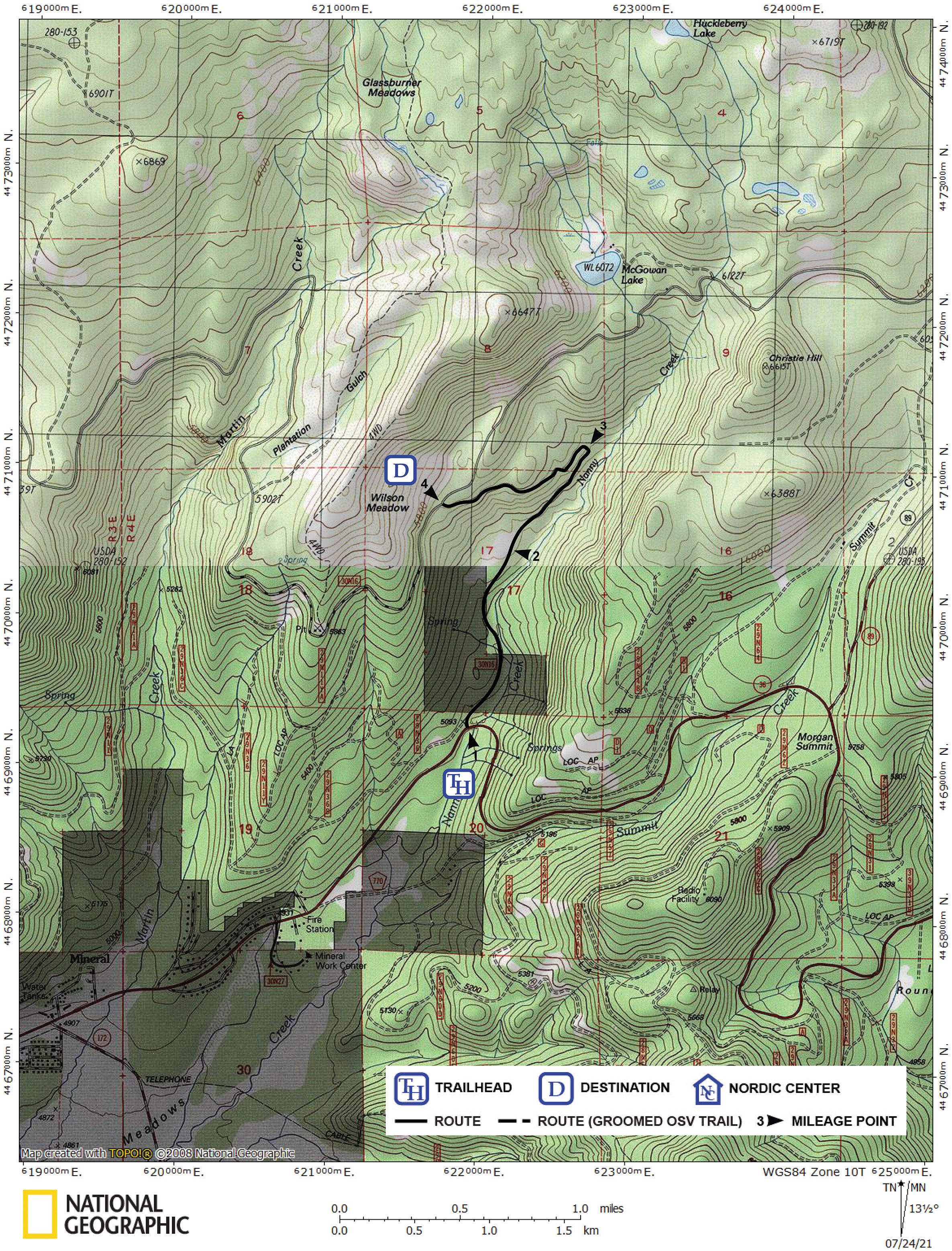 Print version of map for tour