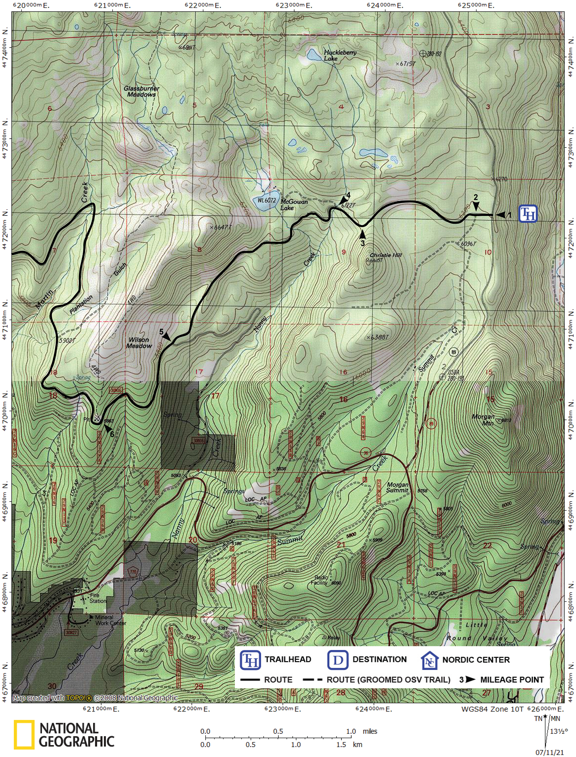 Print version of map for tour