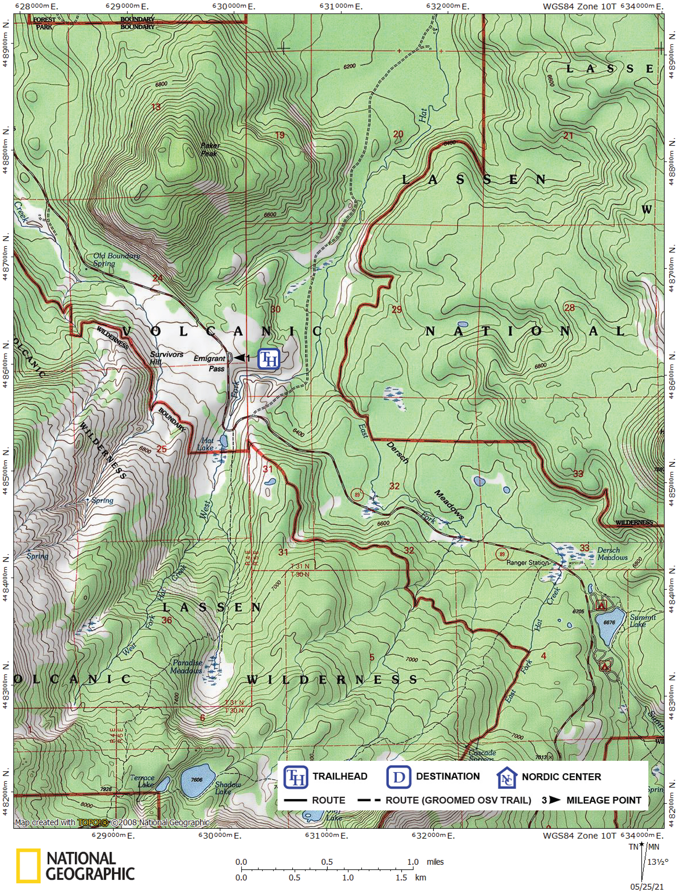 Print version of map for tour