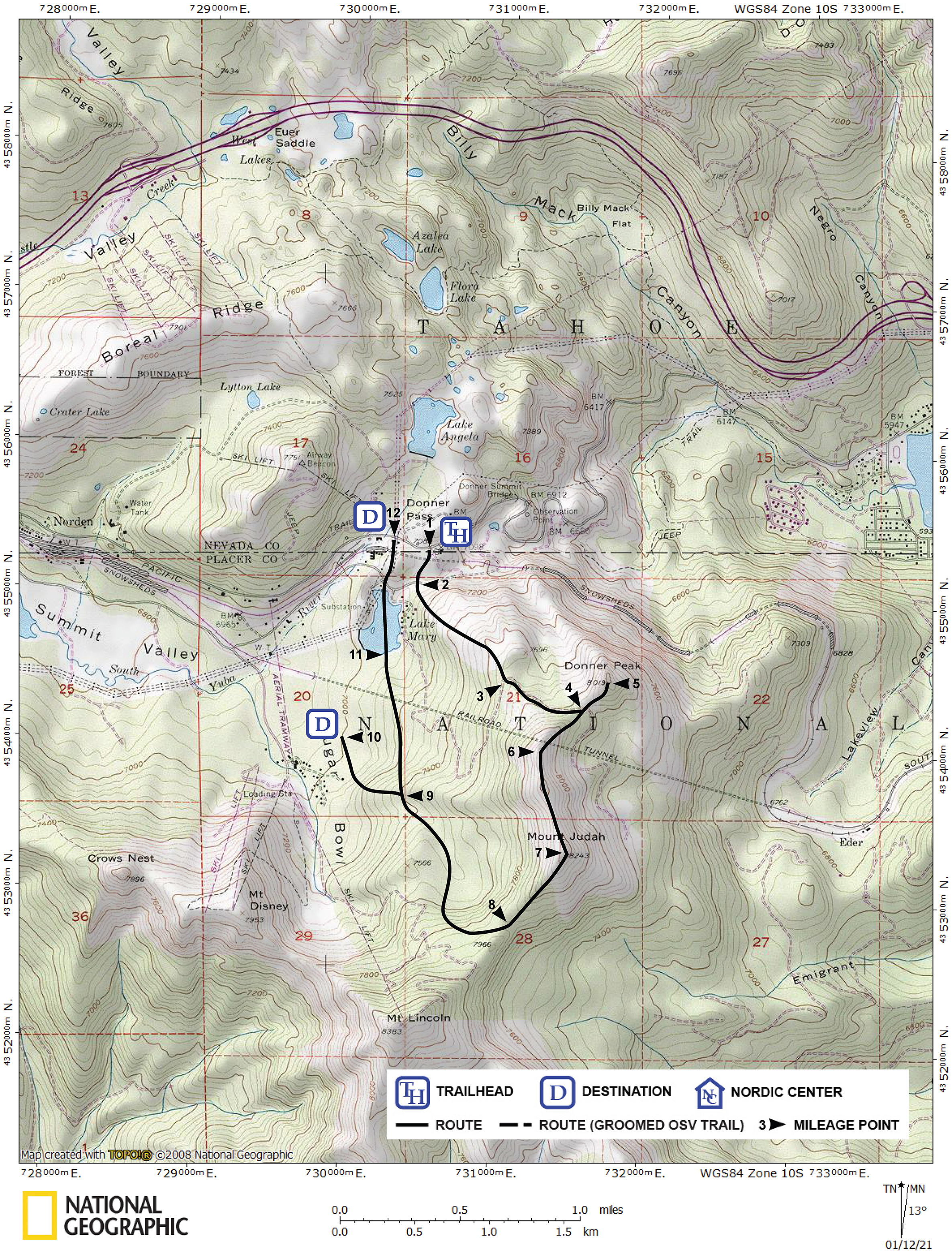 Print version of map for tour