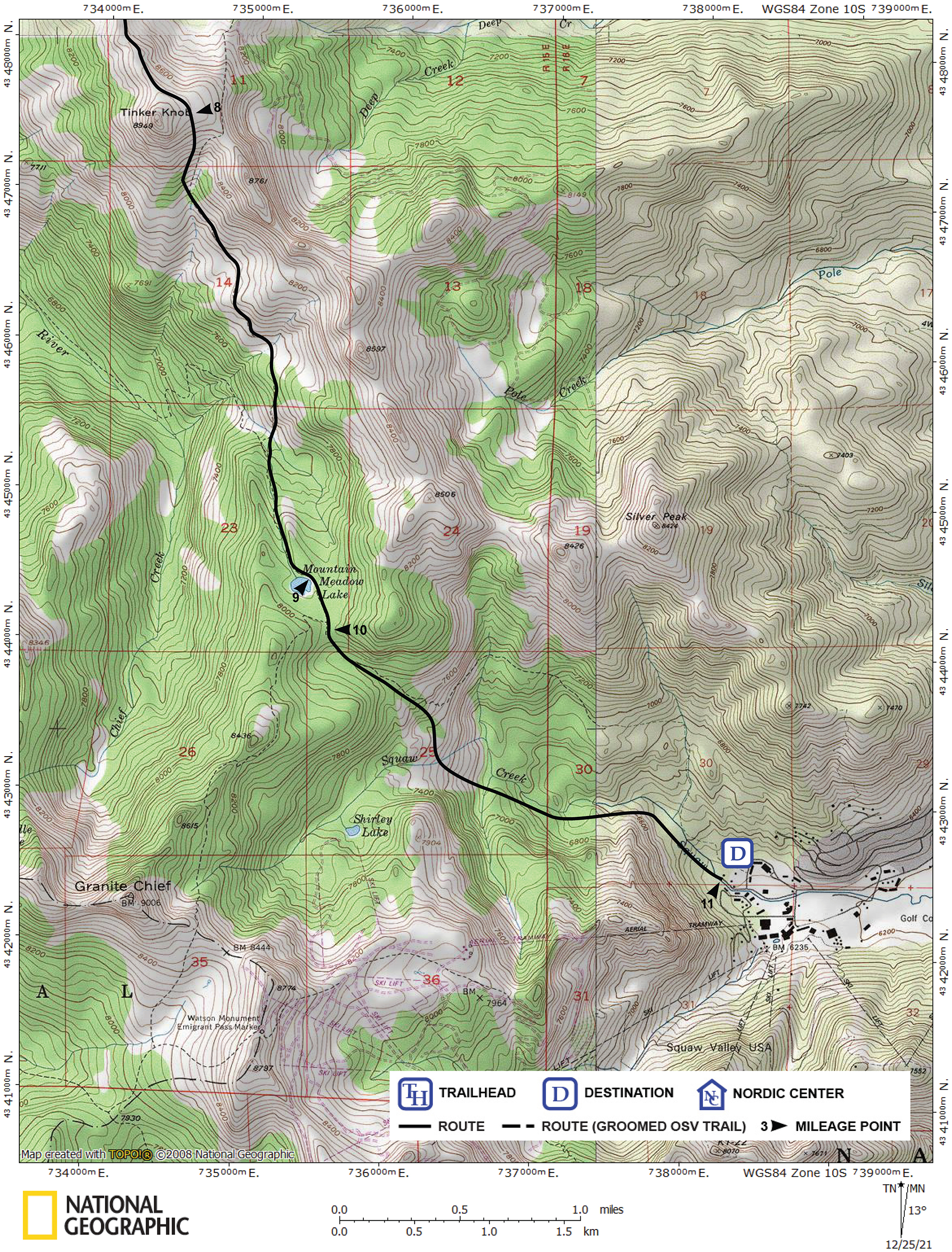 Print version of map for tour
