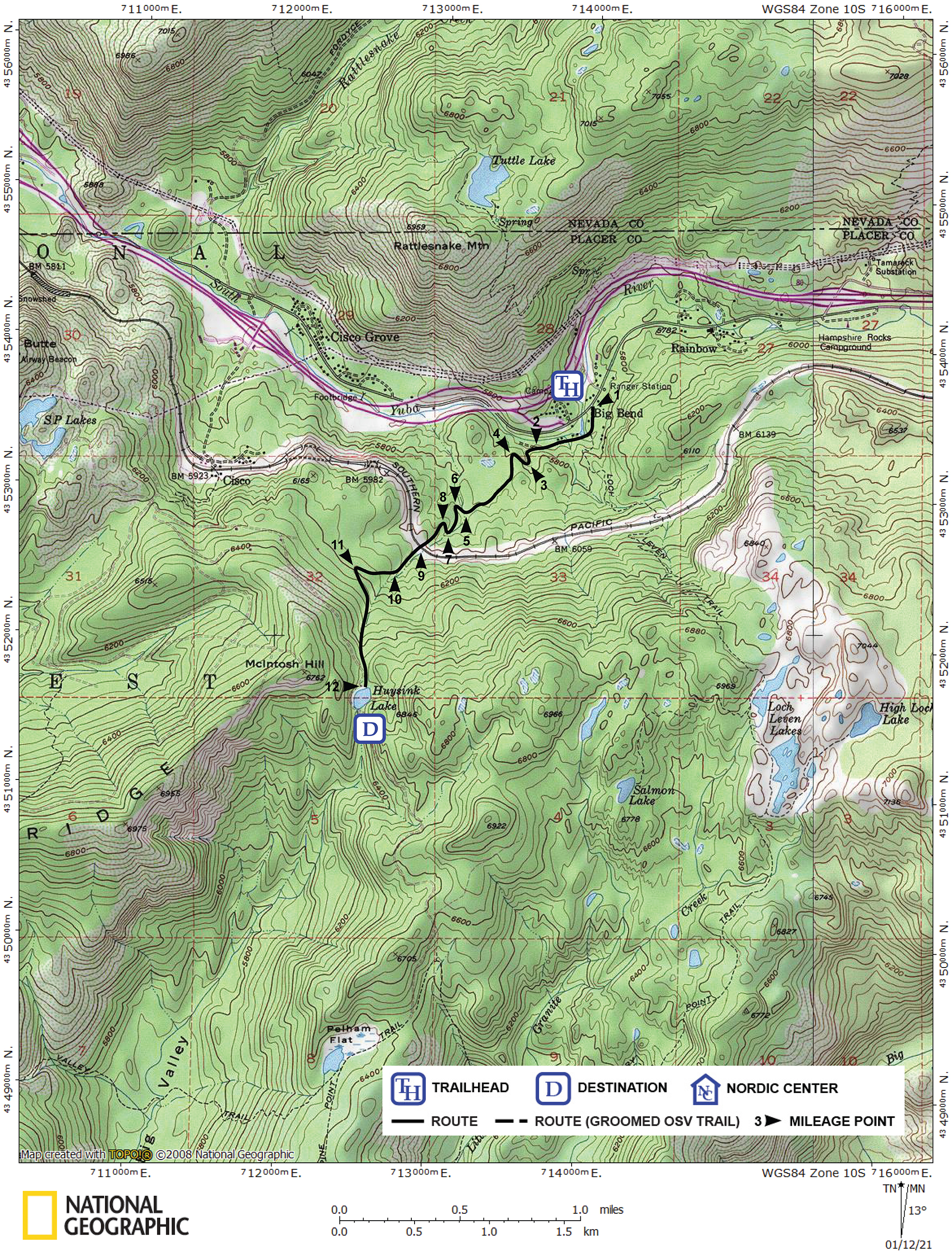 Print version of map for tour