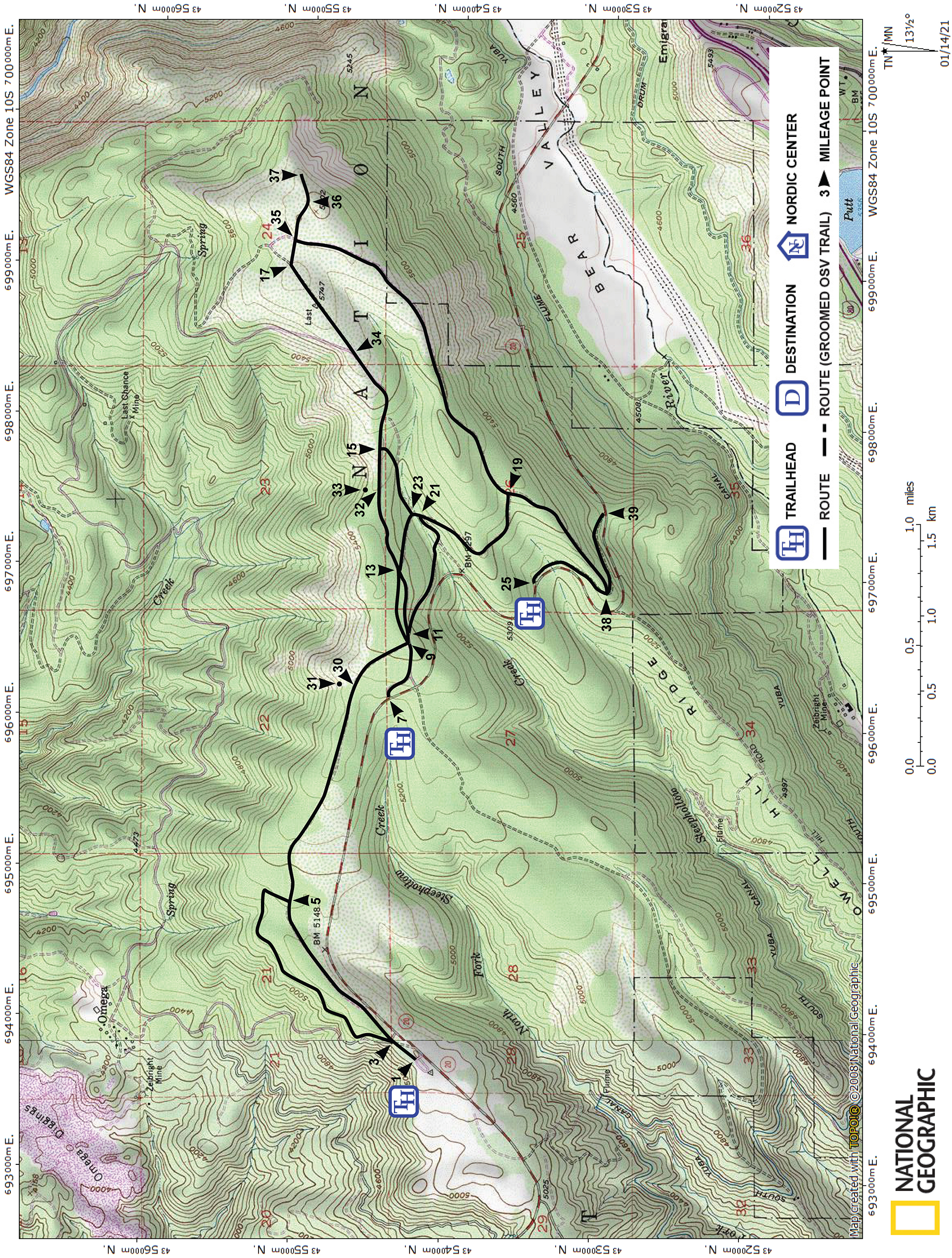 Print version of map for tour