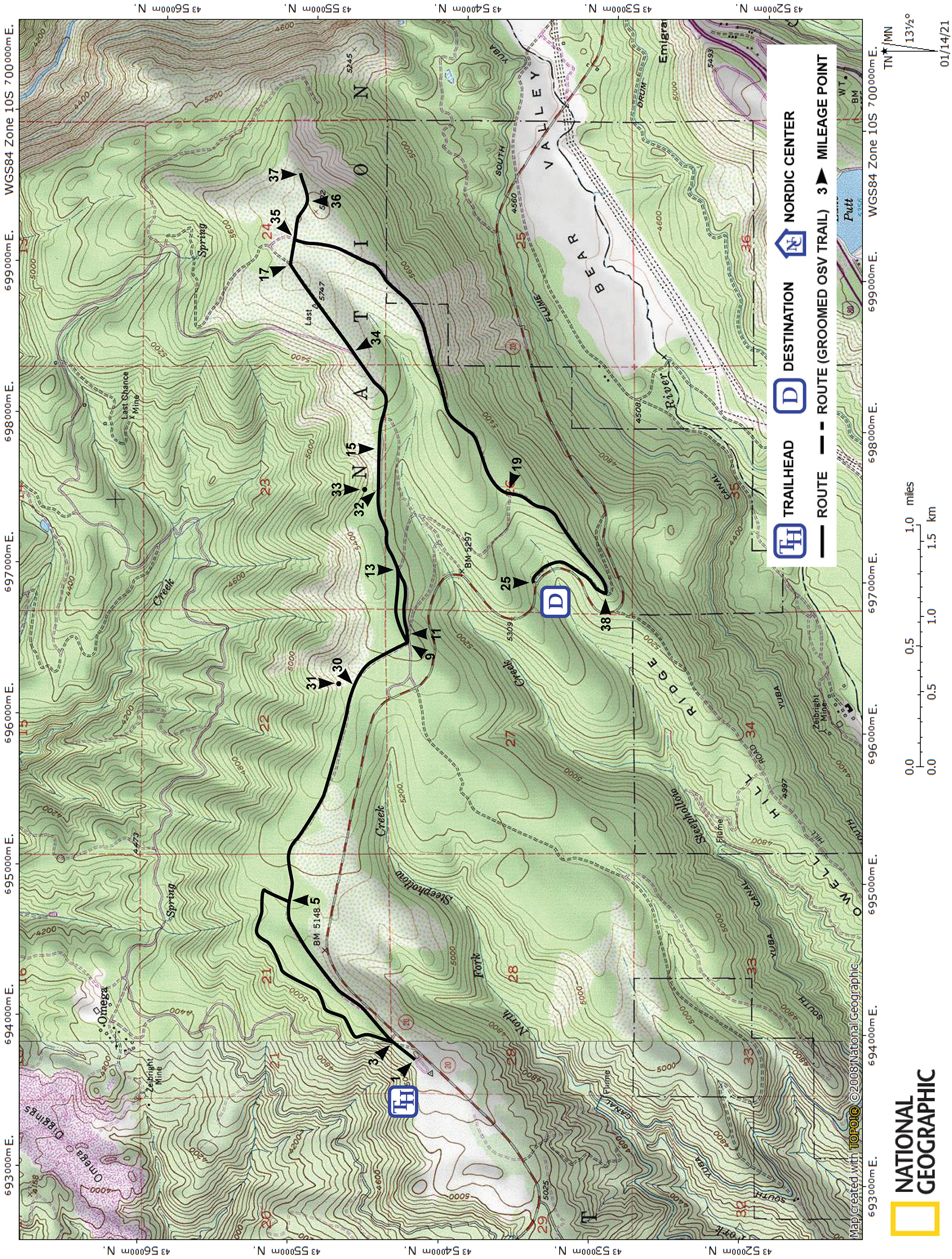 Print version of map for tour