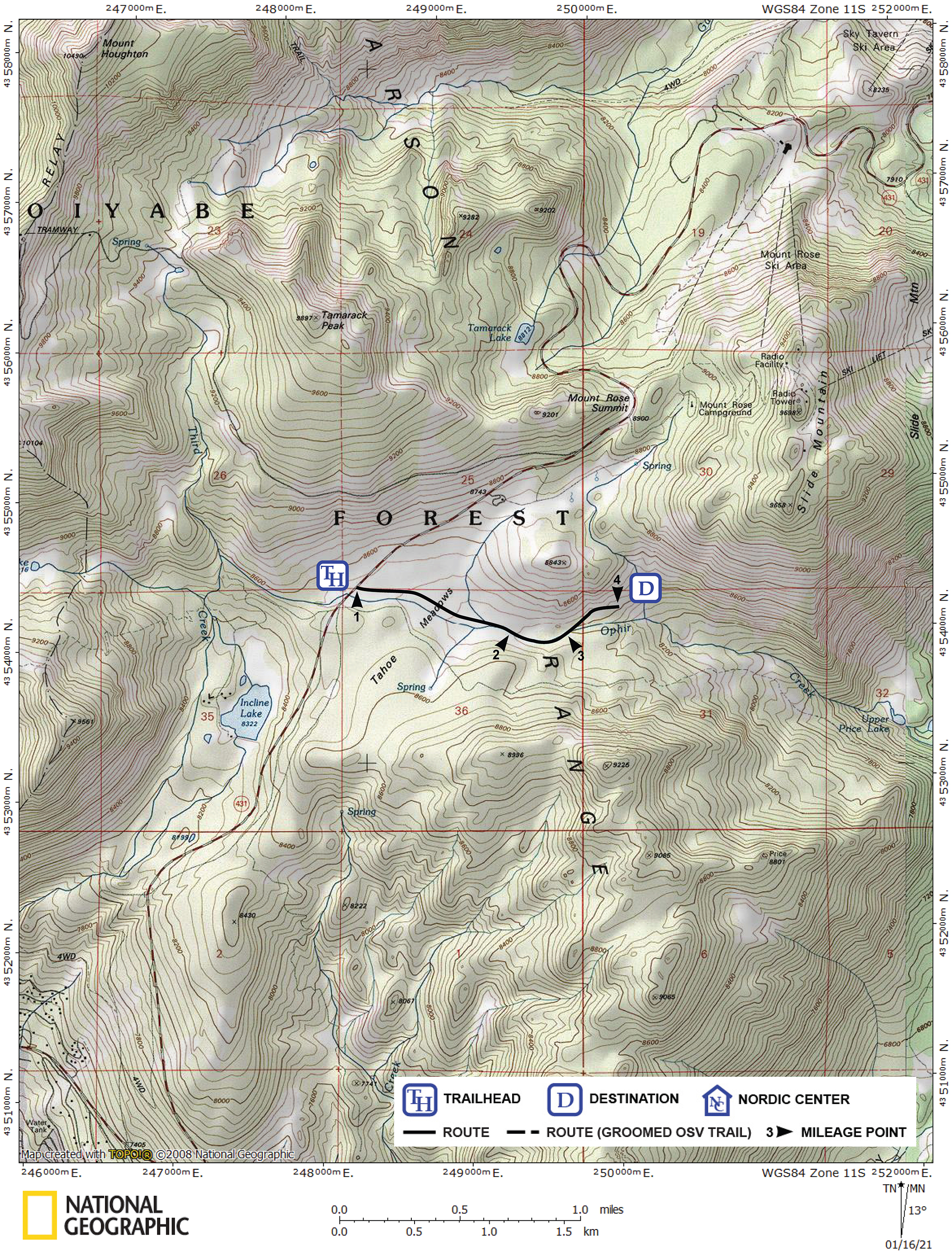 Print version of map for tour