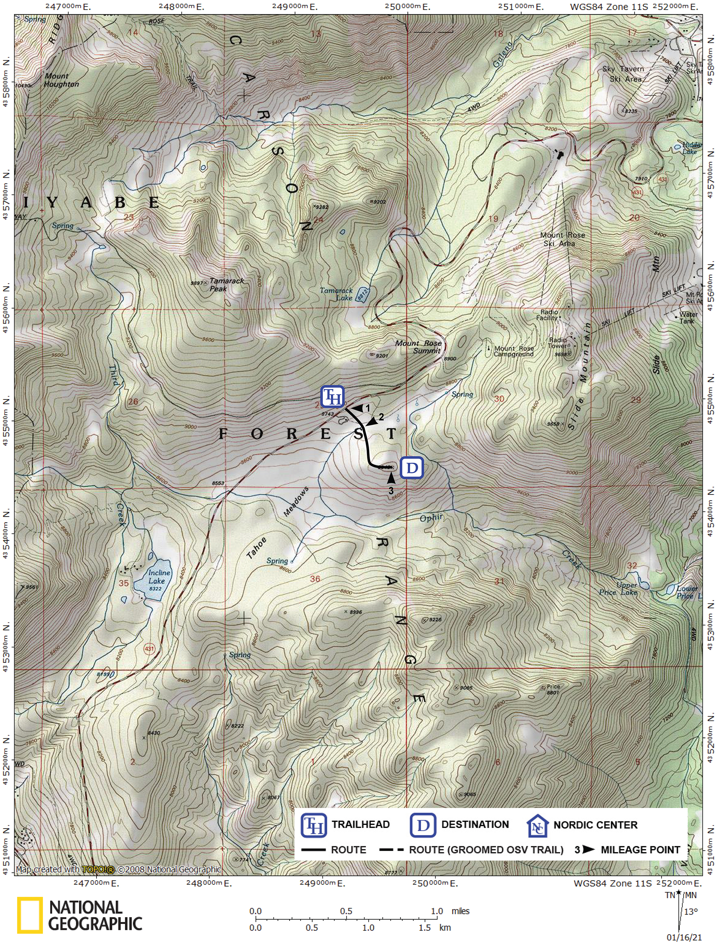 Print version of map for tour