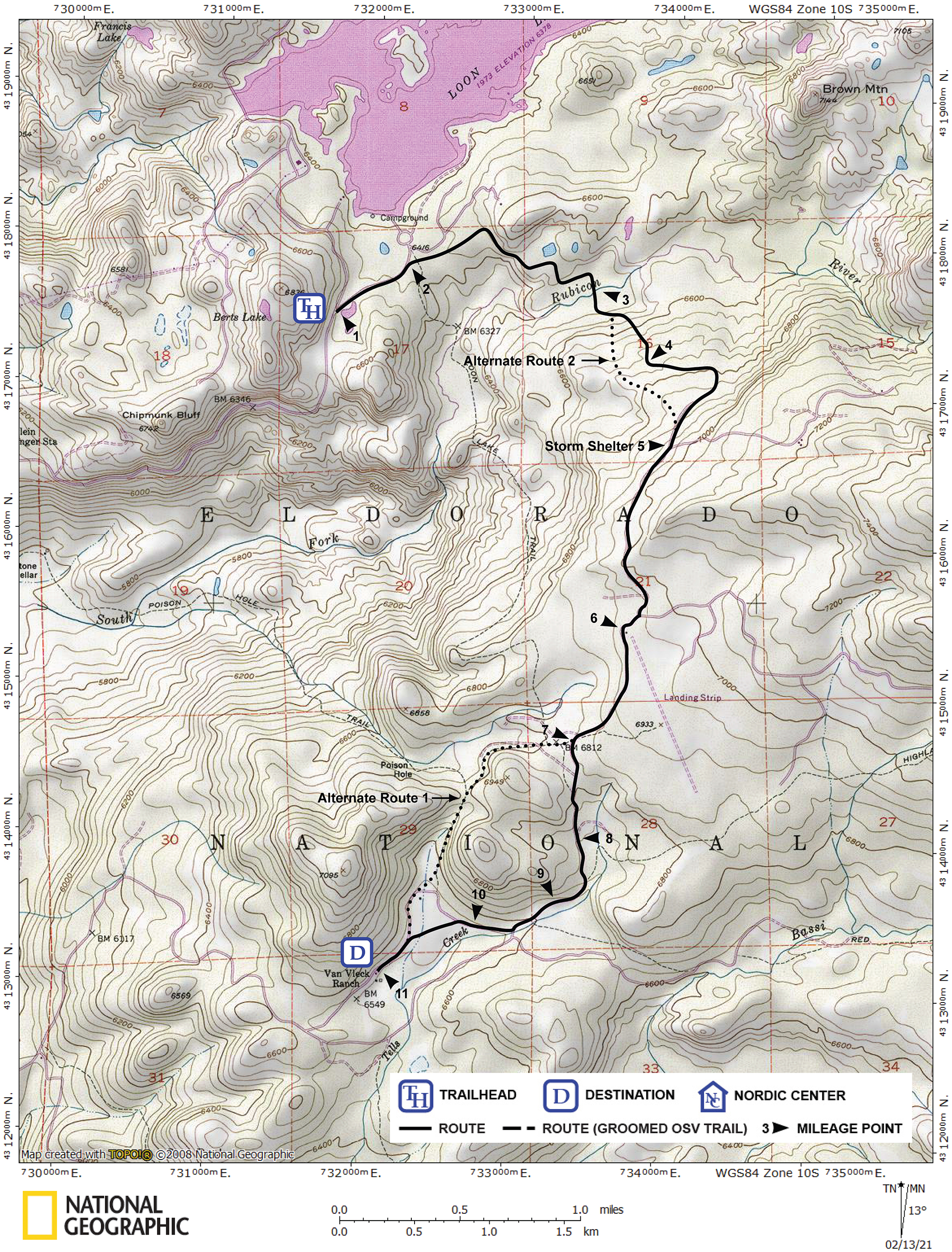 Print version of map for tour