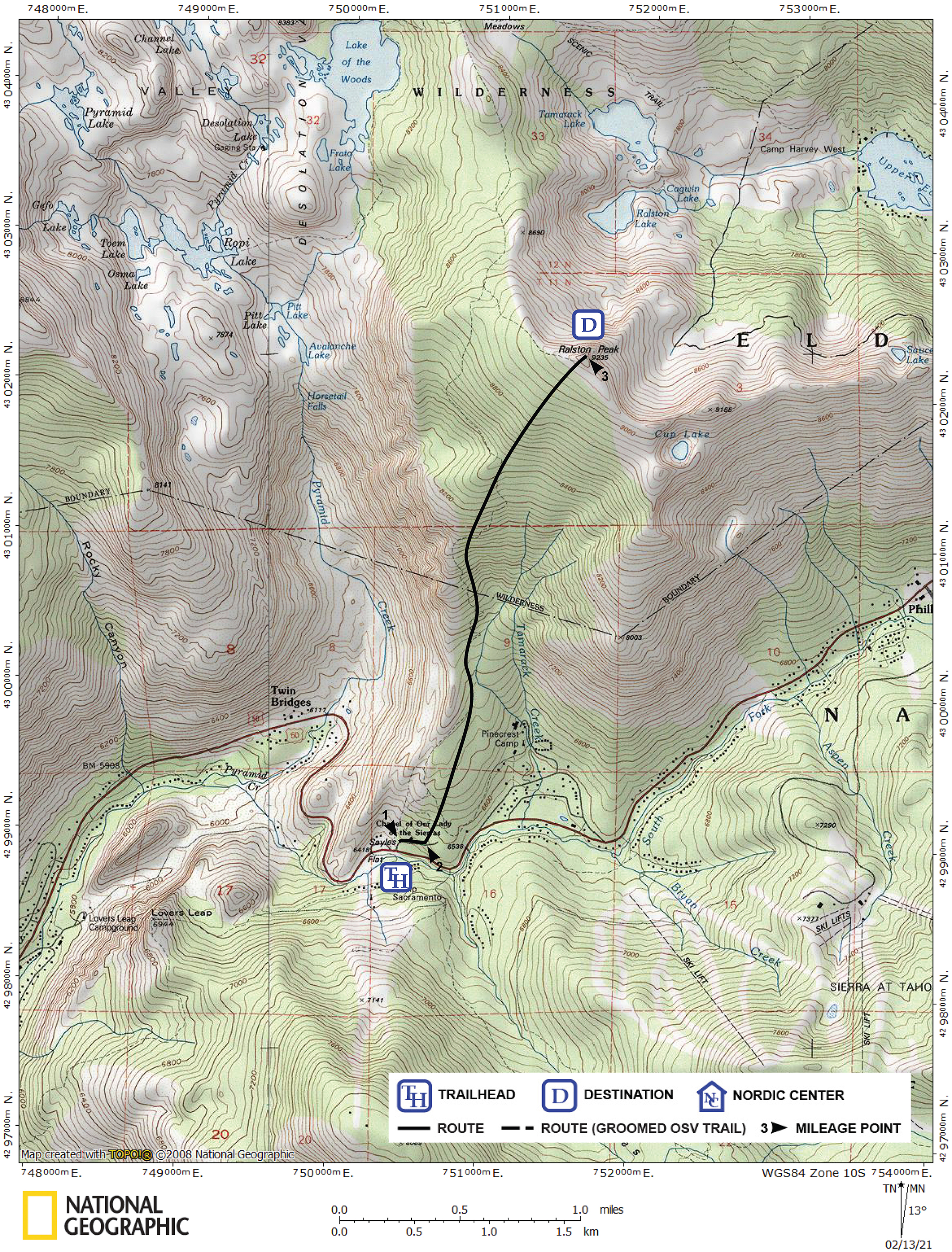 Print version of map for tour