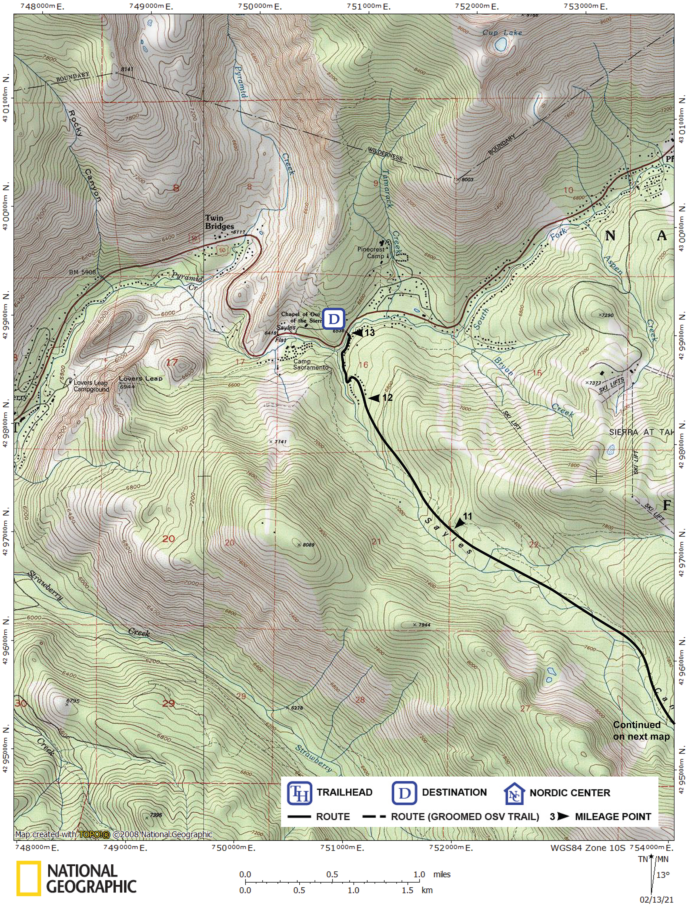 Print version of map for tour