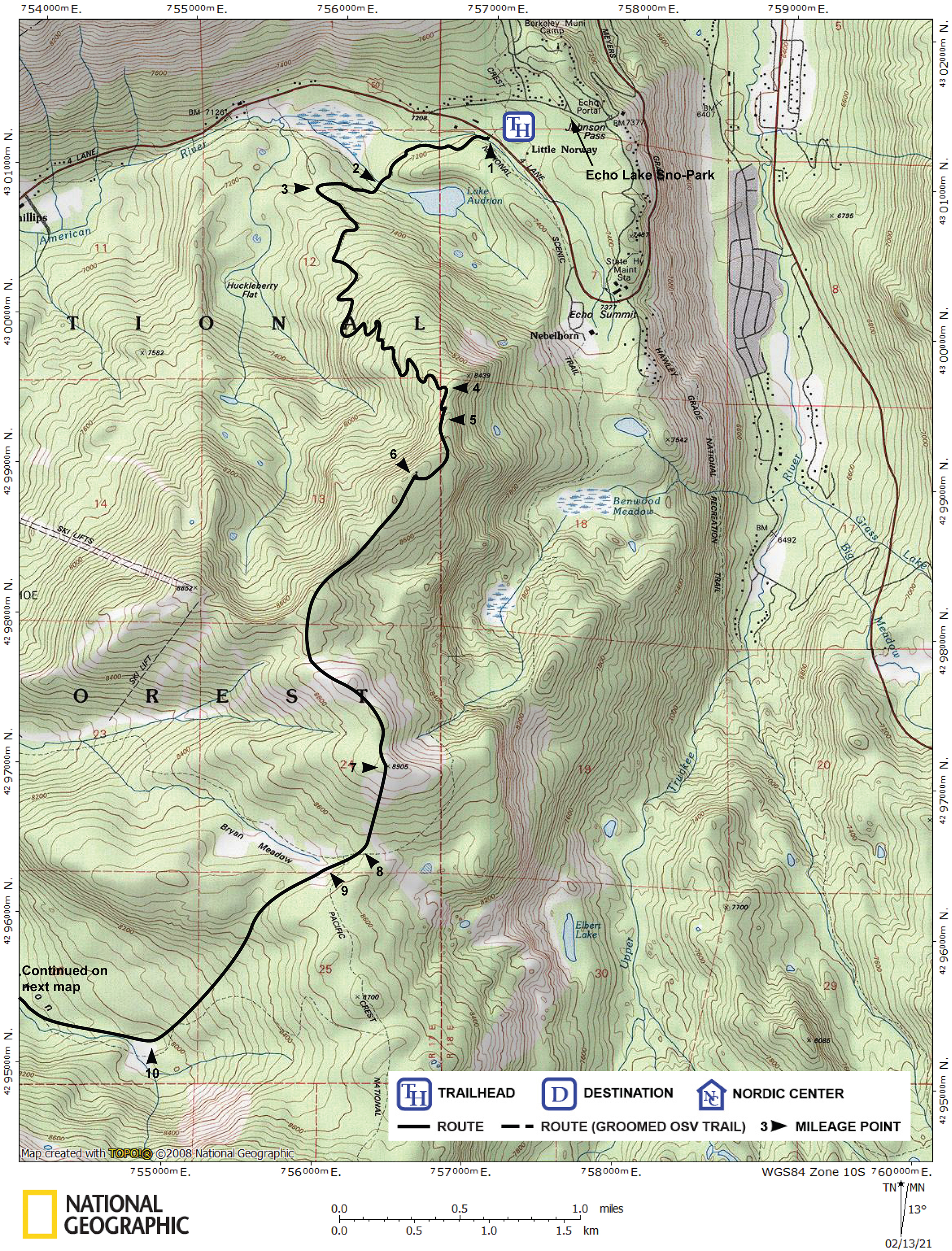 Print version of map for tour