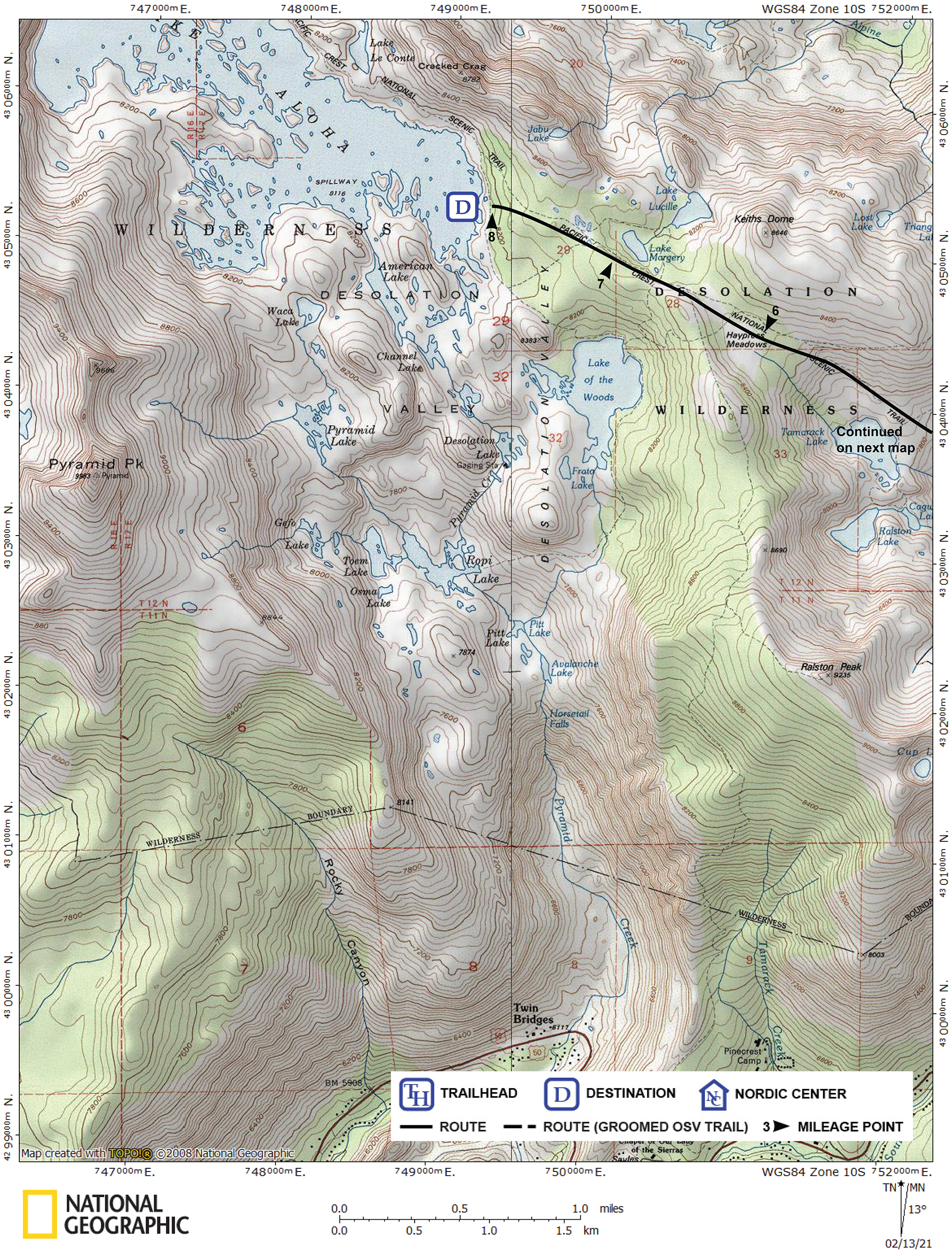 Print version of map for tour