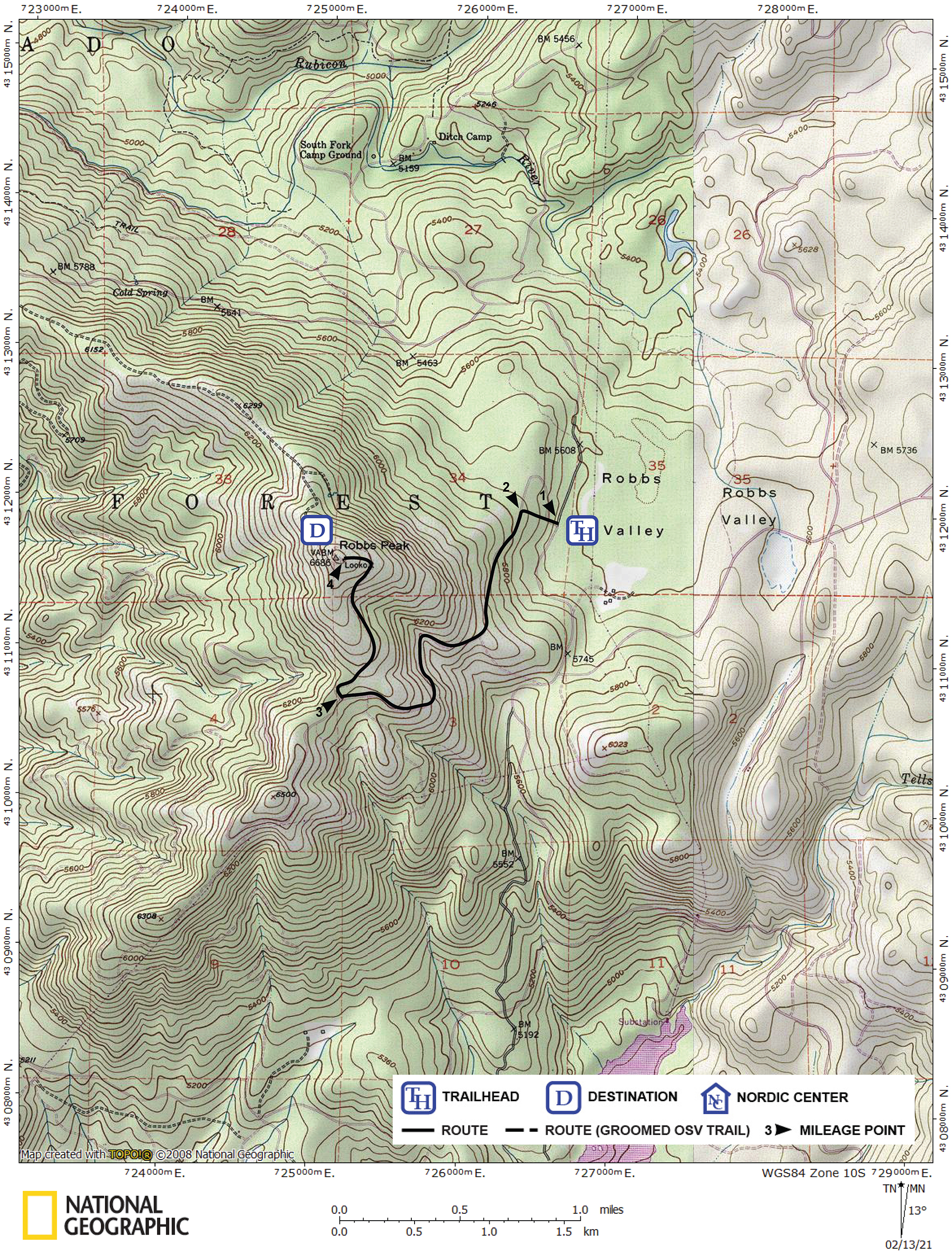 Print version of map for tour