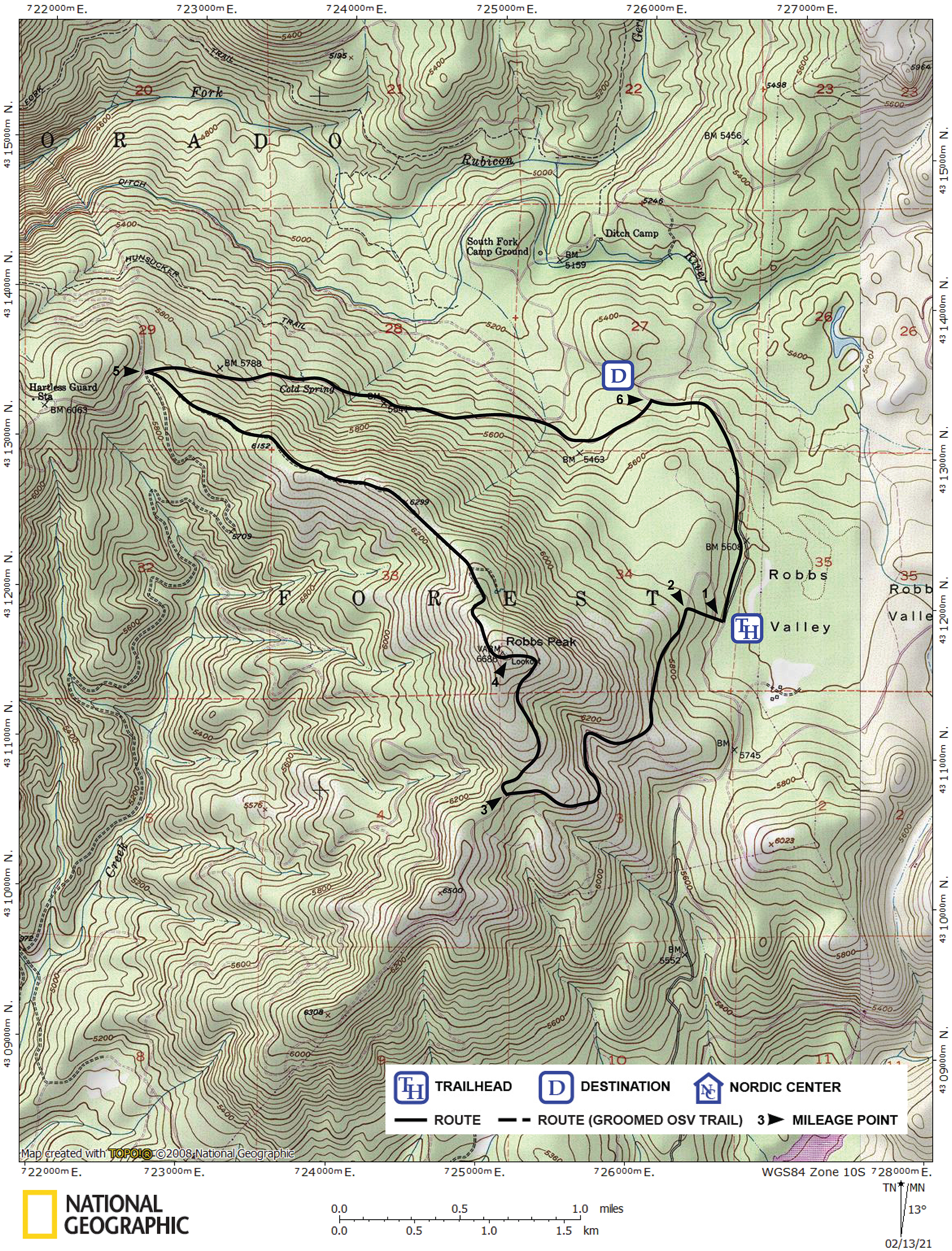Print version of map for tour