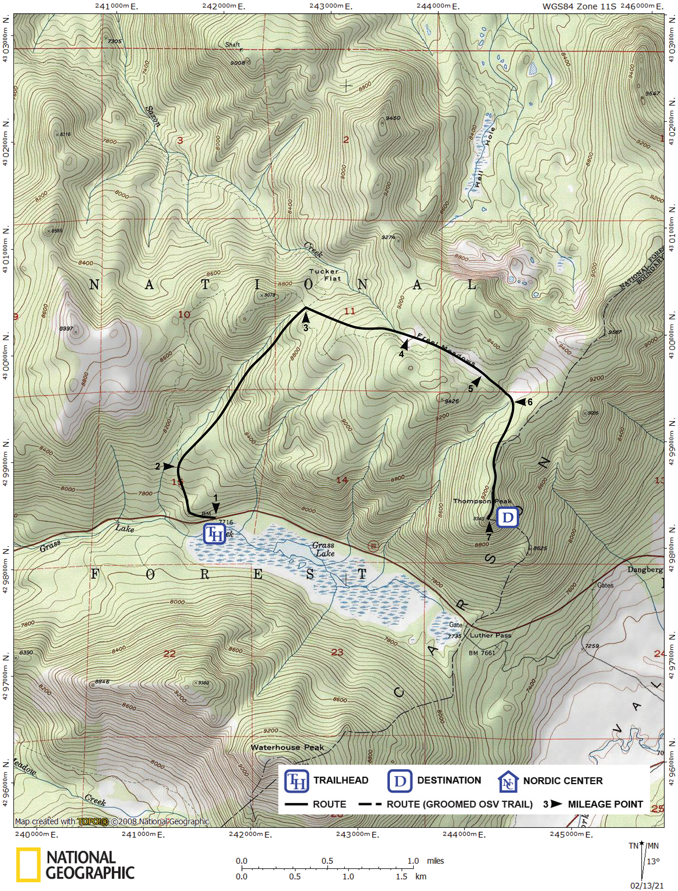 Print version of map for tour