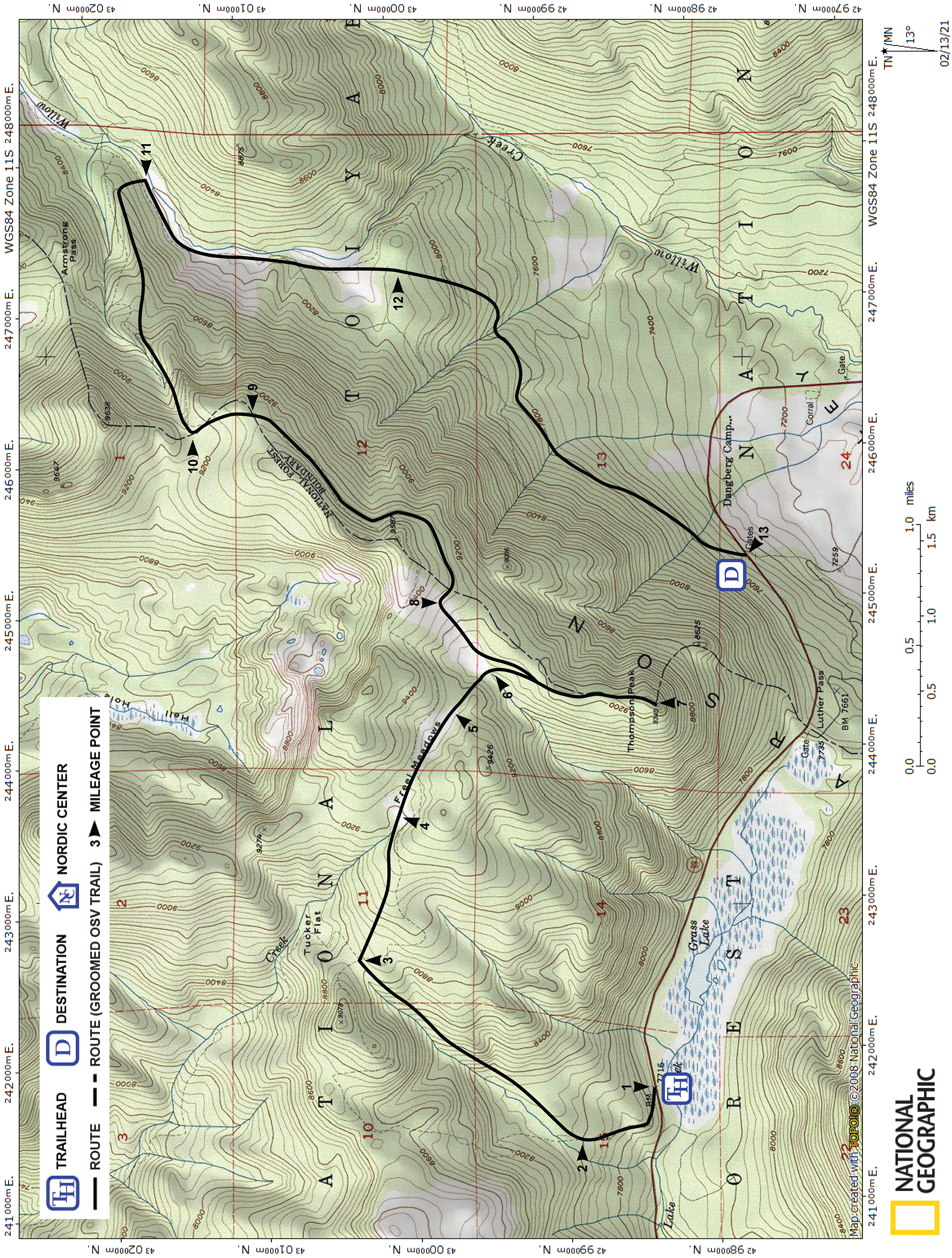 Print version of map for tour