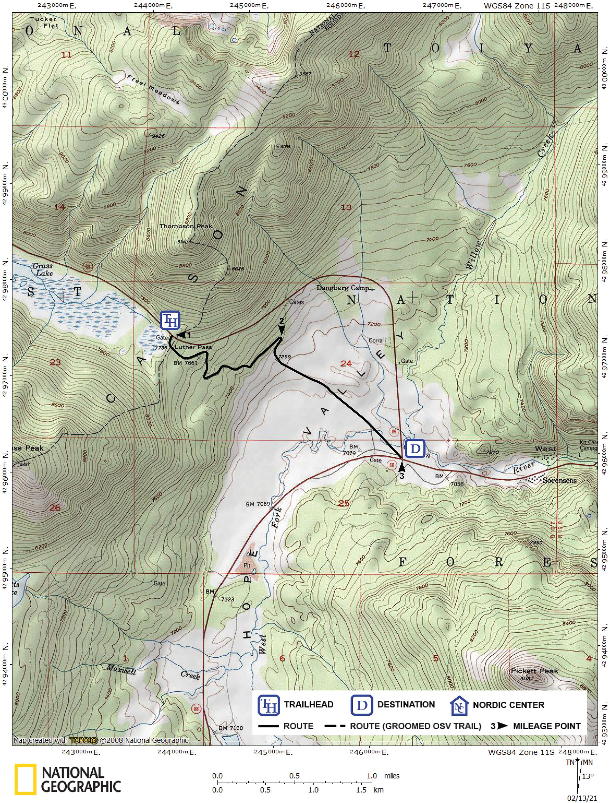Print version of map for tour