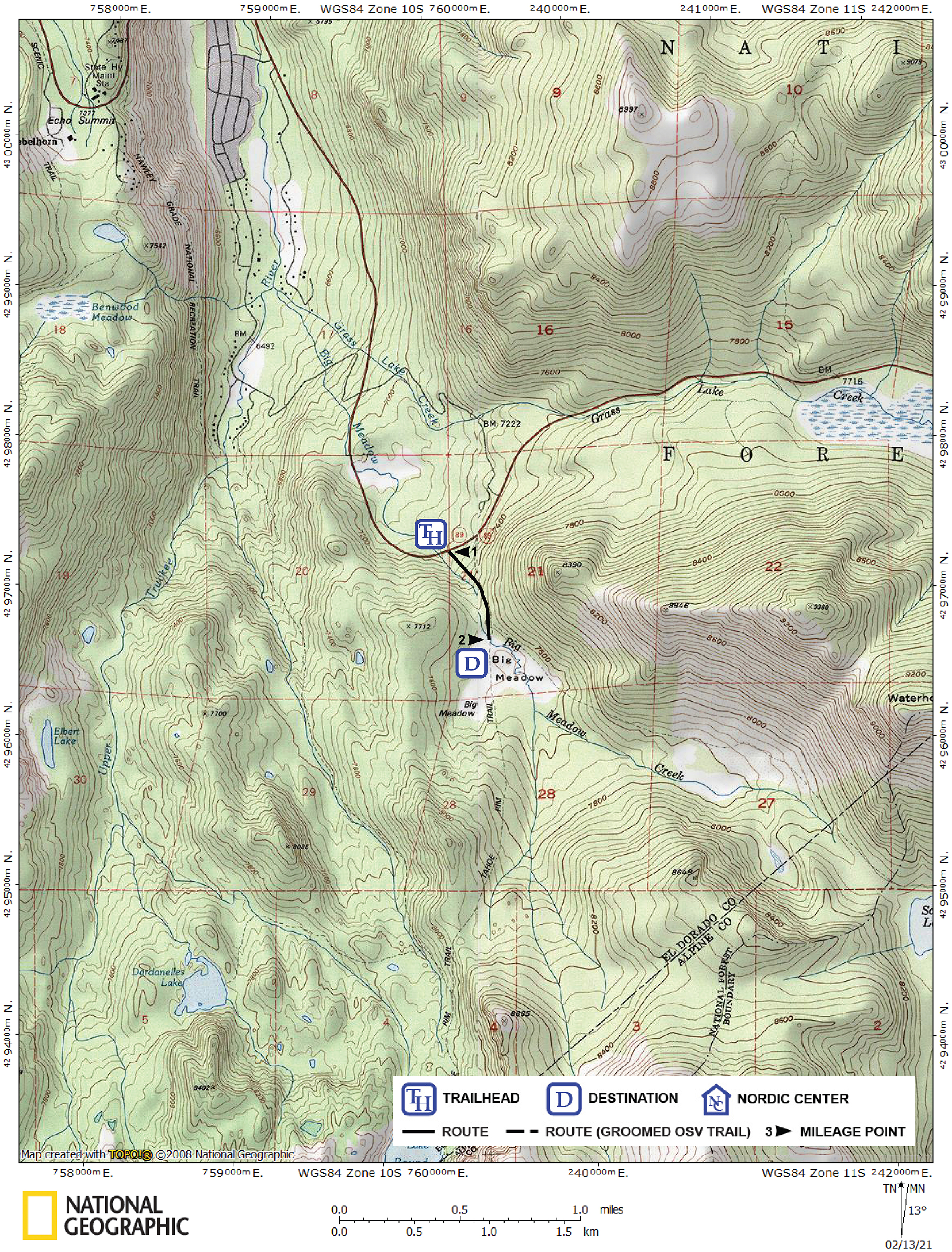 Print version of map for tour