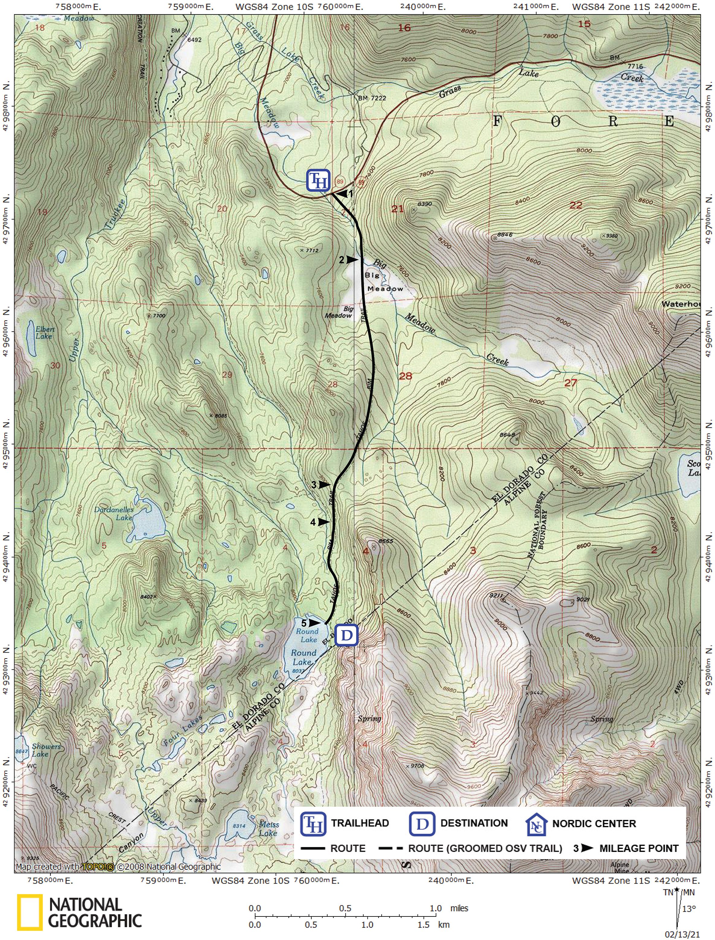 Print version of map for tour