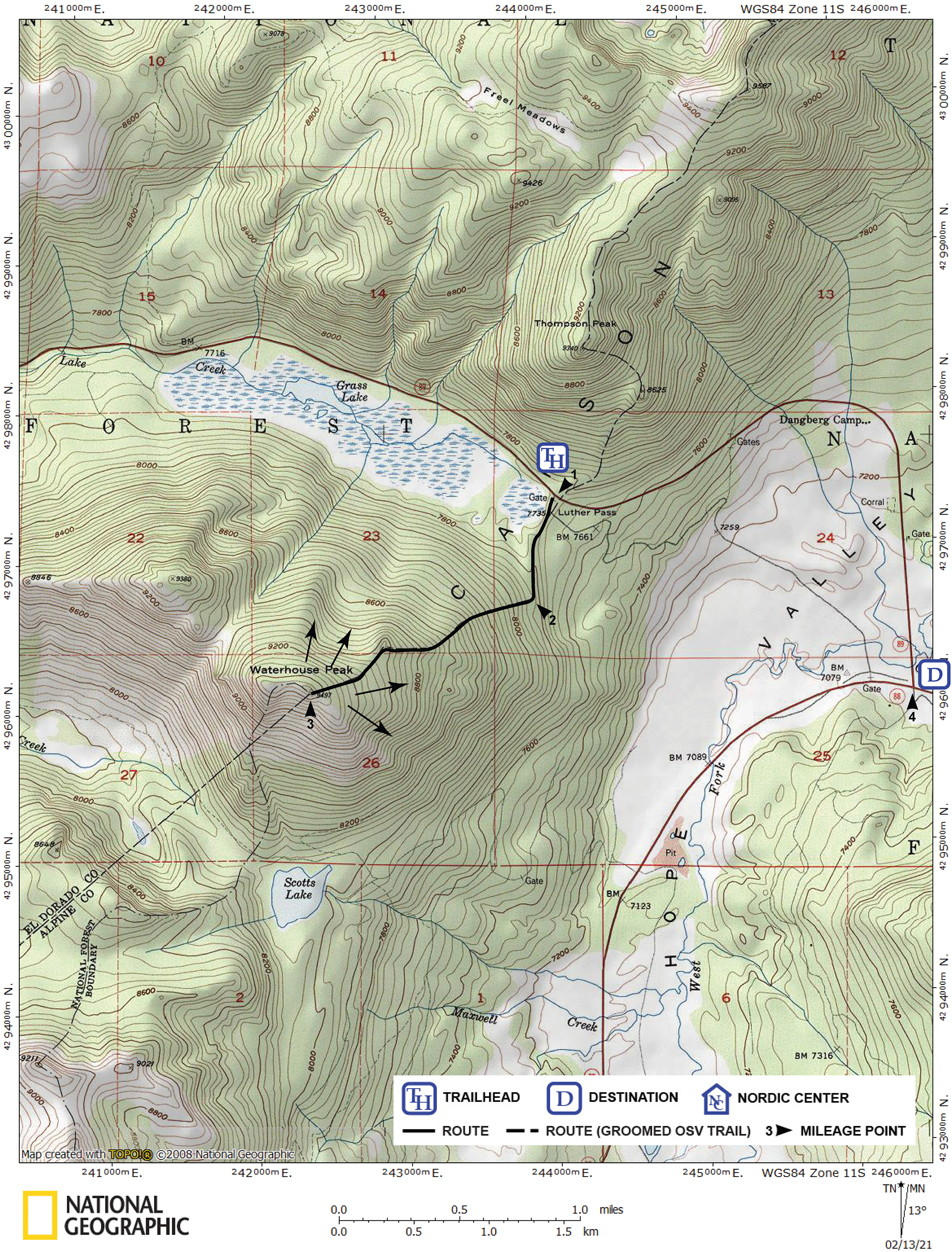 Print version of map for tour