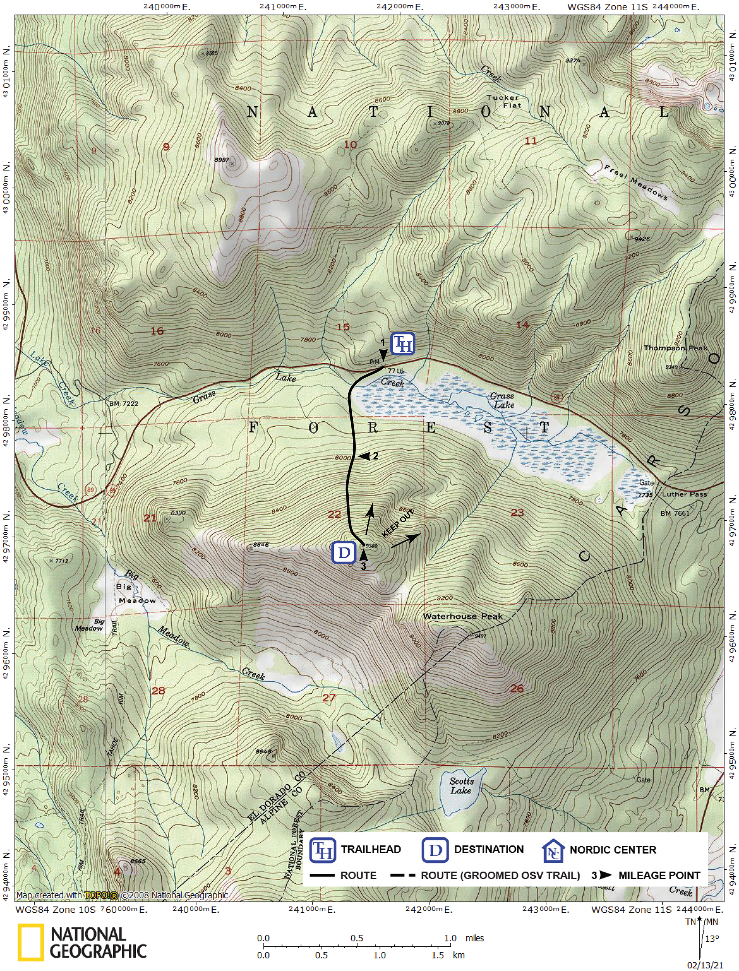 Print version of map for tour
