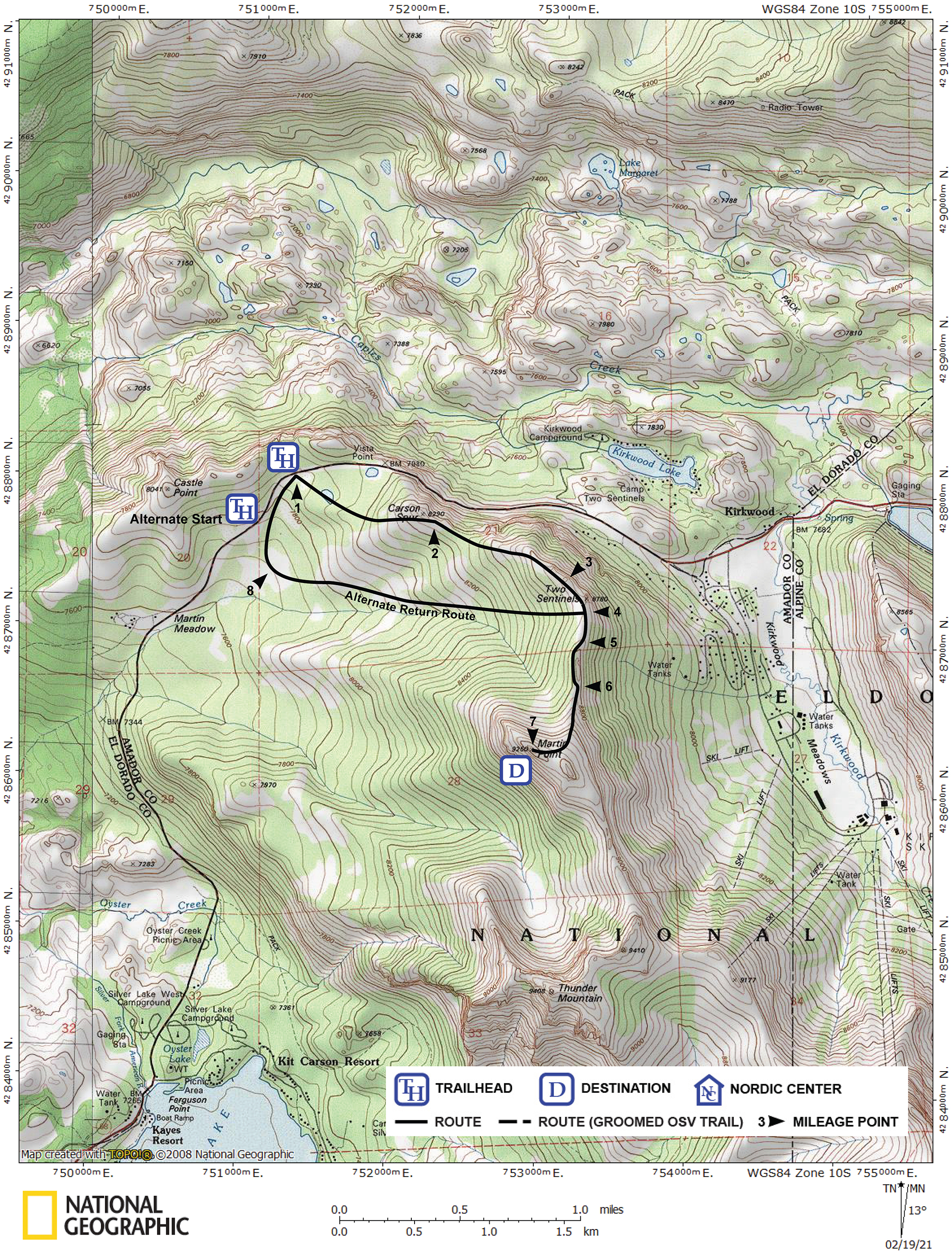 Print version of map for tour