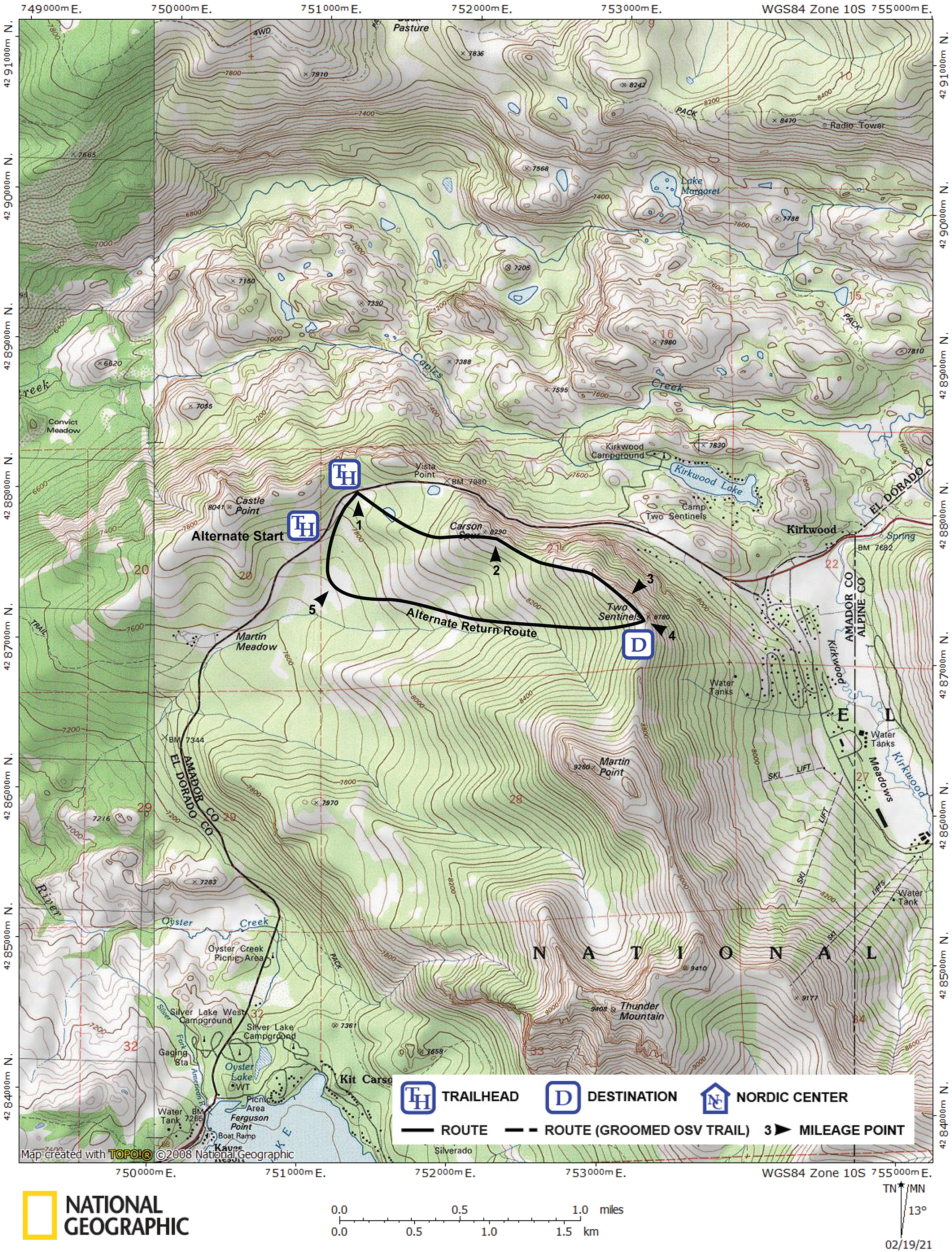 Print version of map for tour