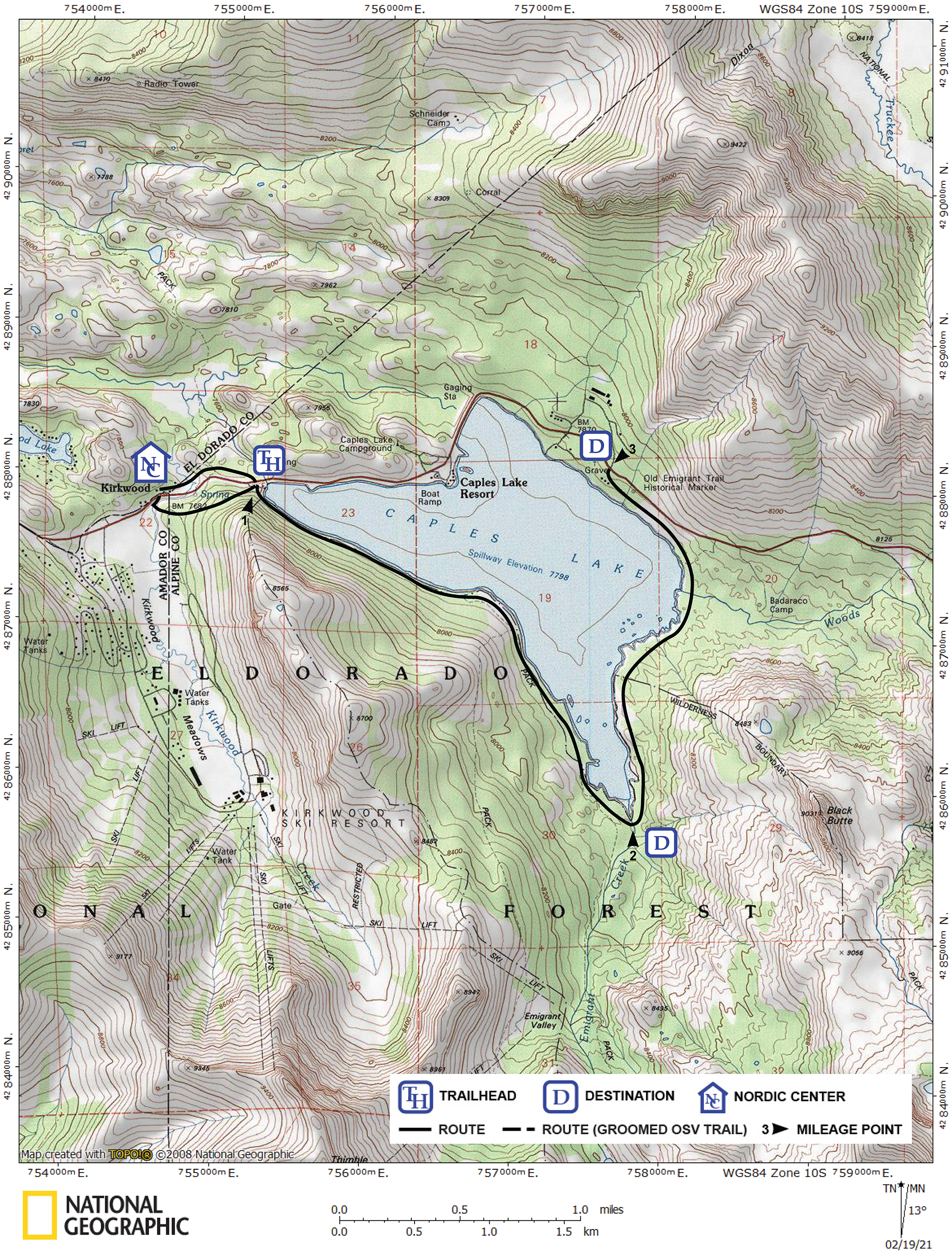 Print version of map for tour