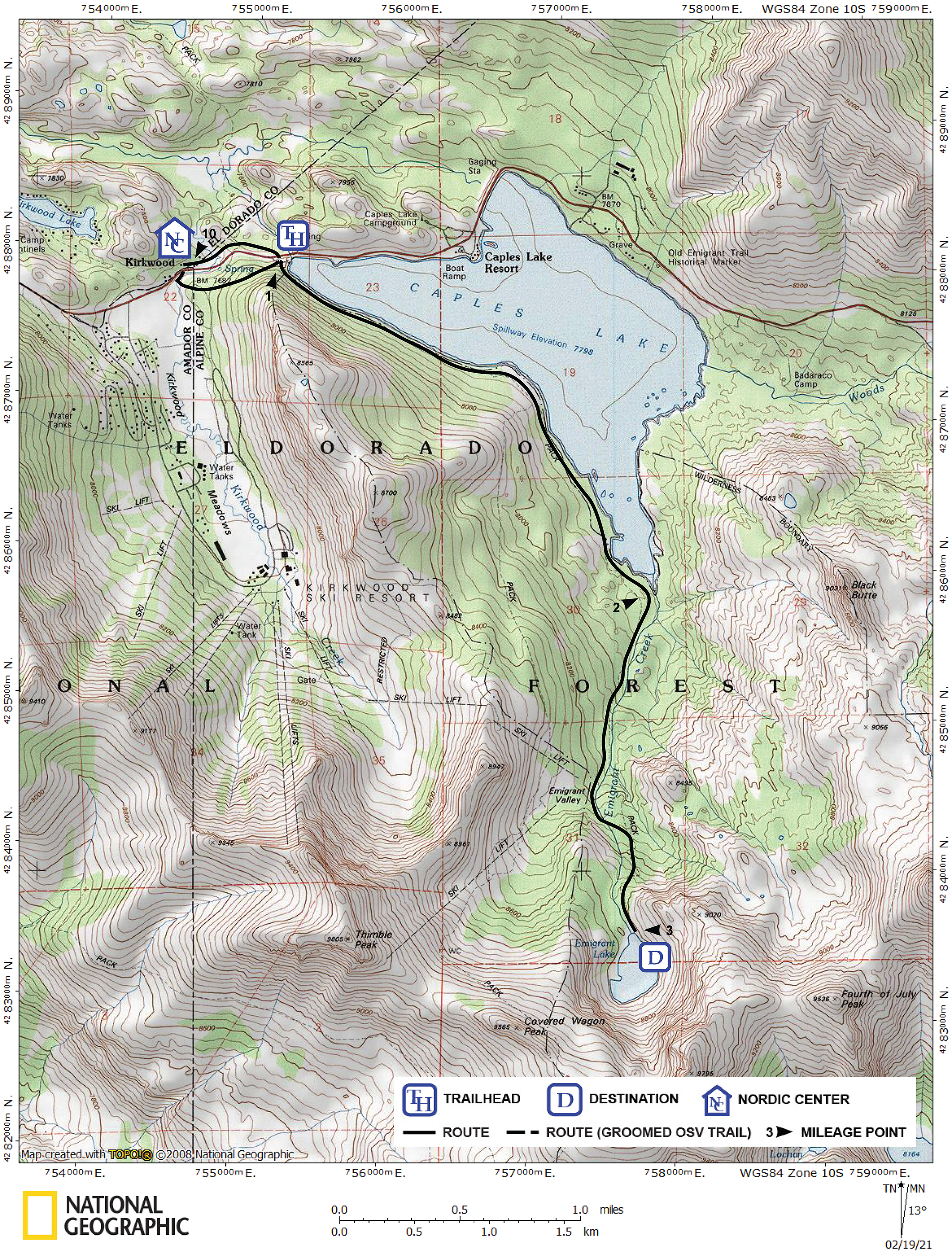 Print version of map for tour