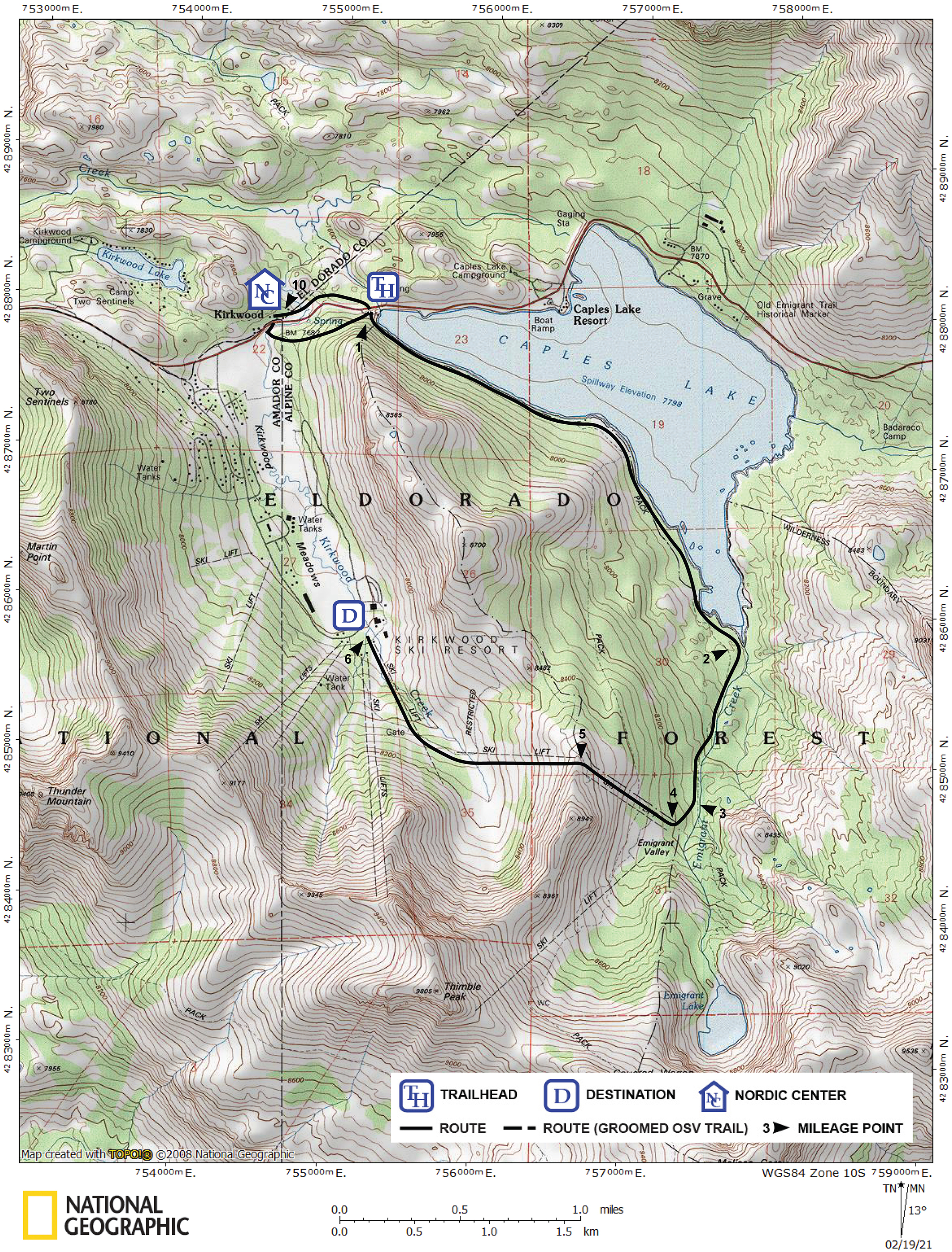 Print version of map for tour