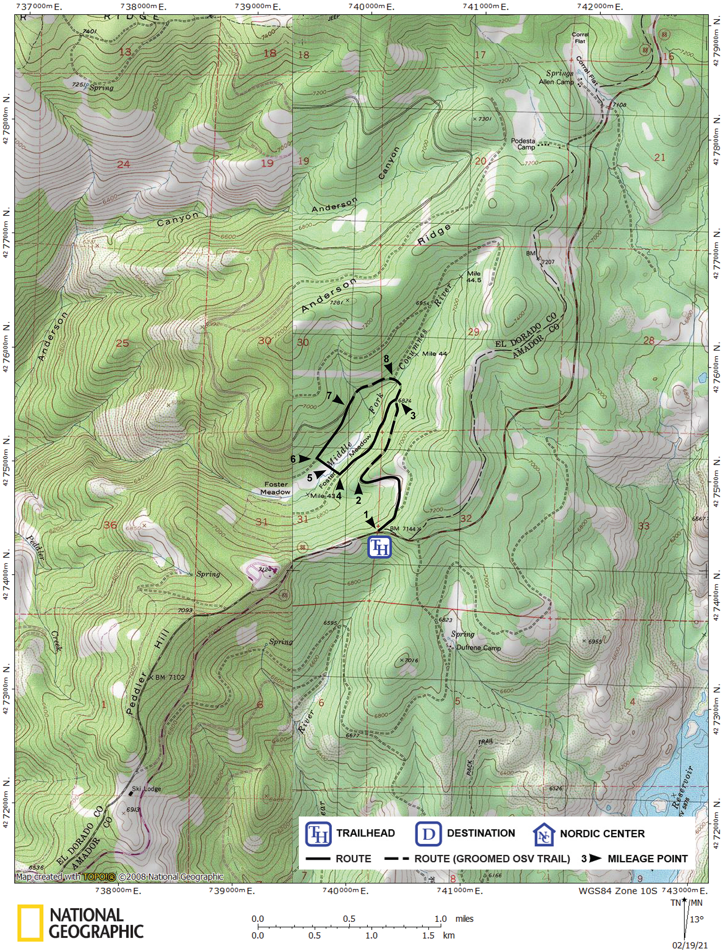 Print version of map for tour