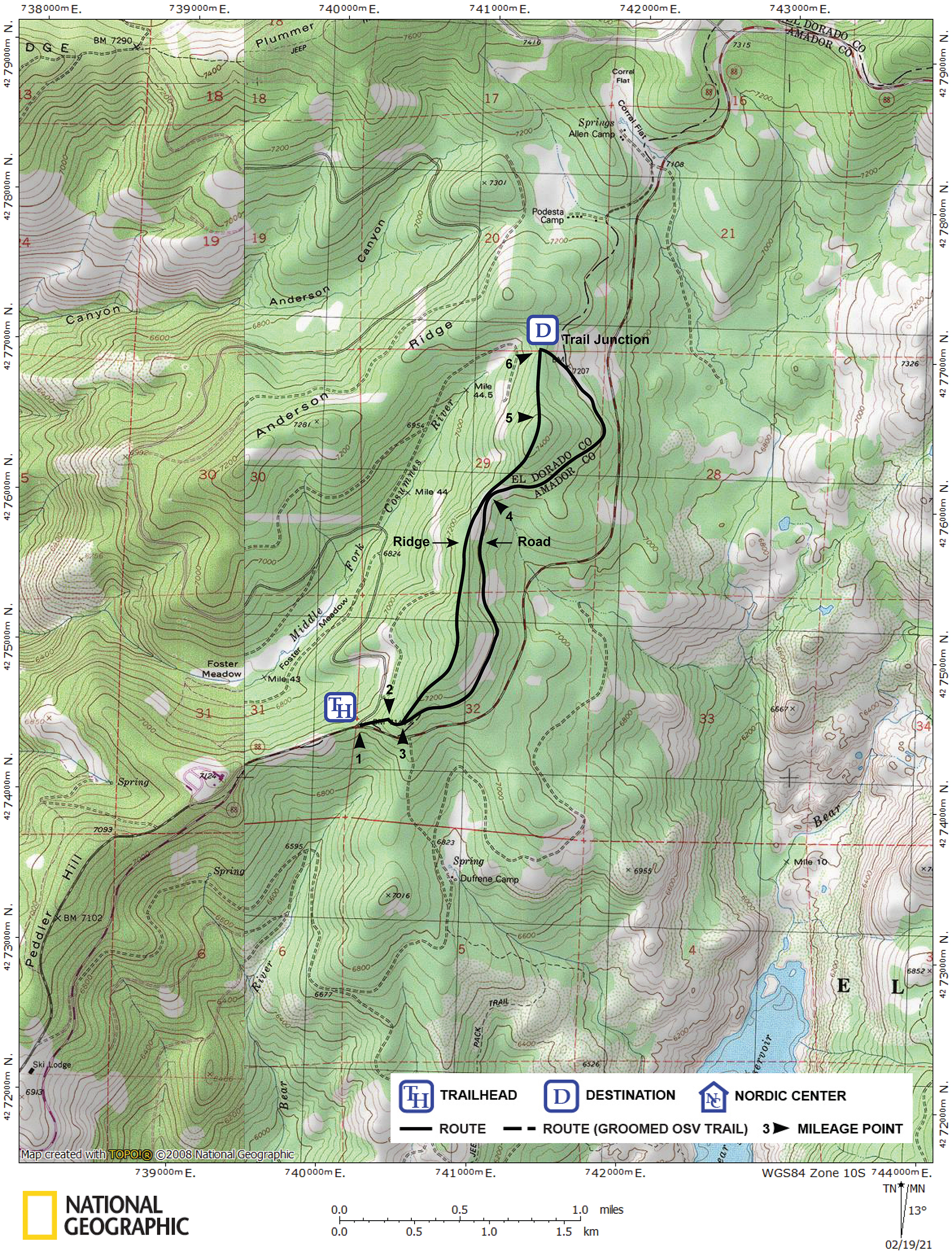 Print version of map for tour