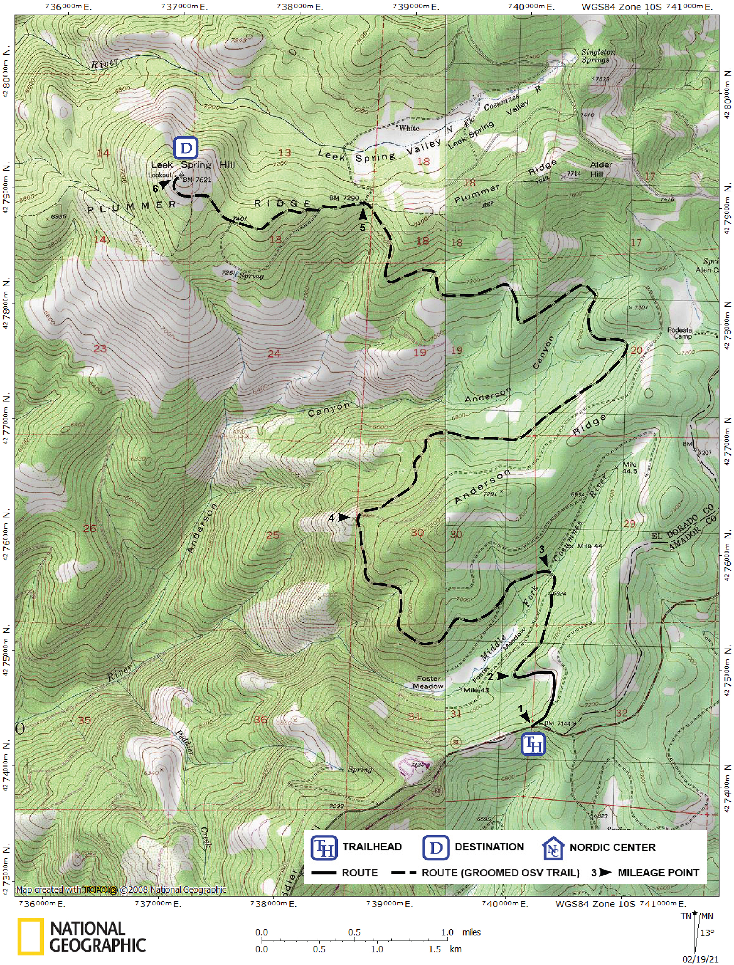 Print version of map for tour
