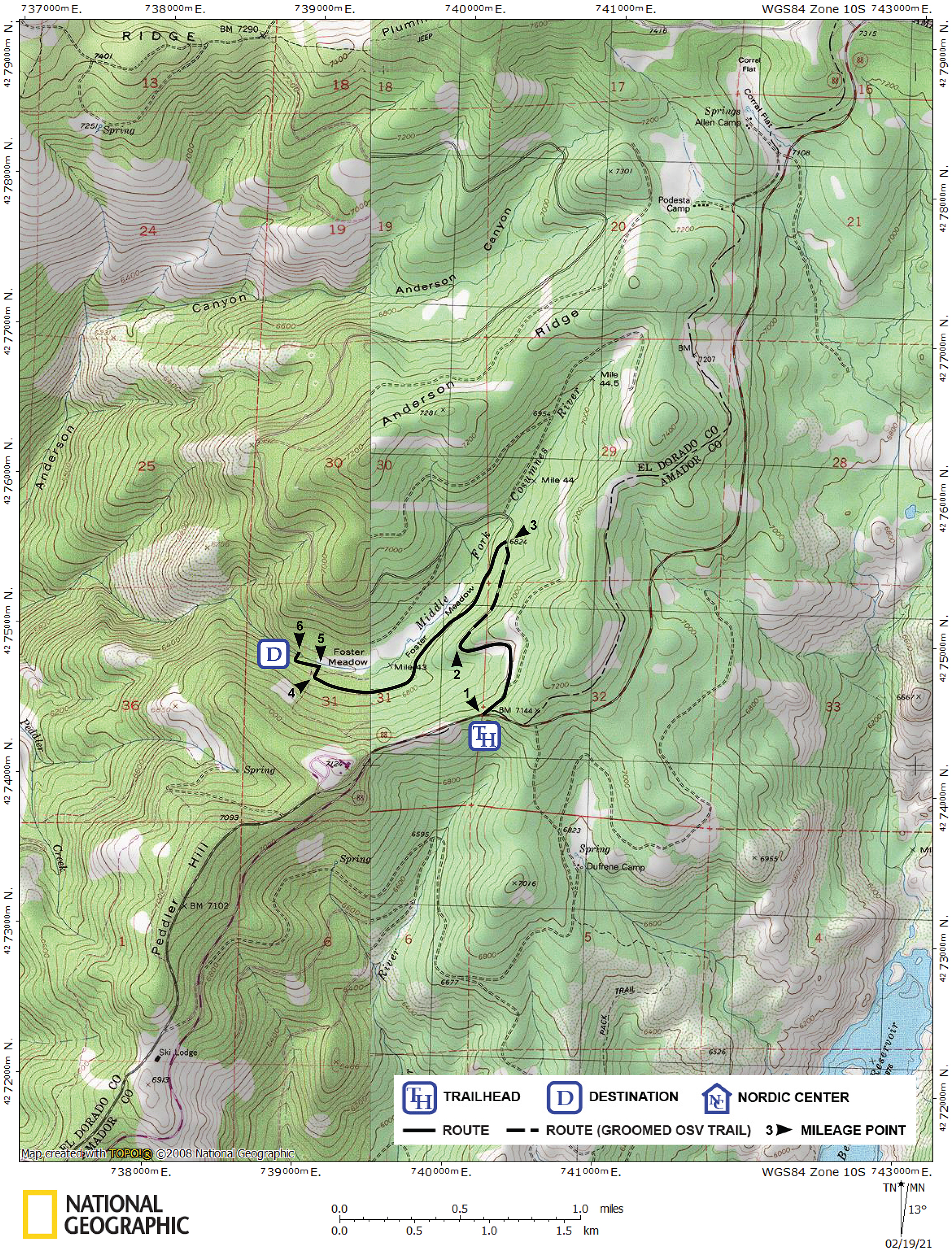 Print version of map for tour