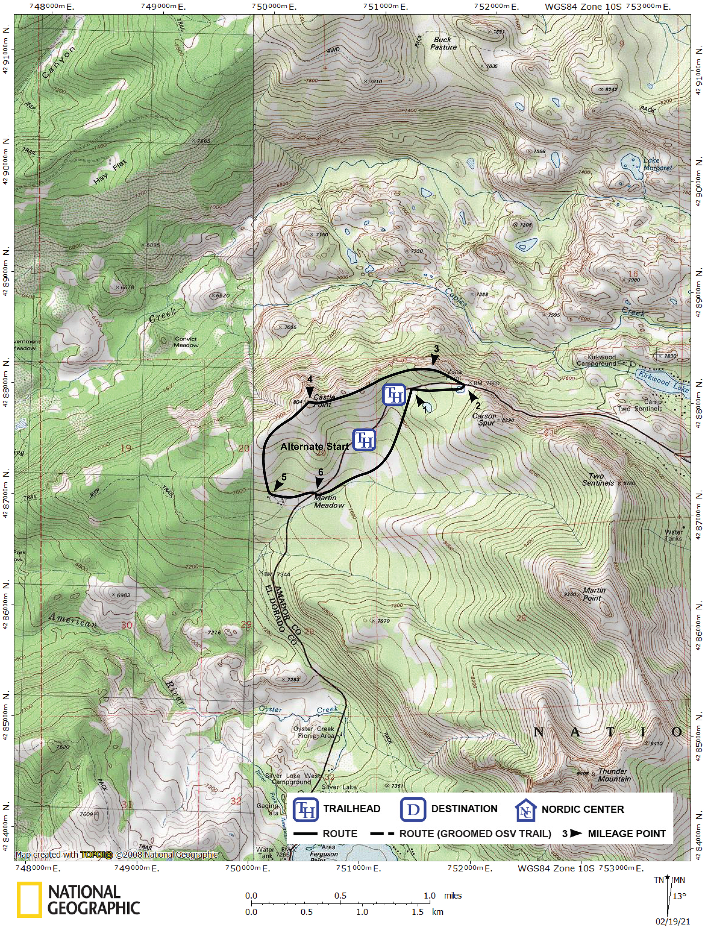 Print version of map for tour