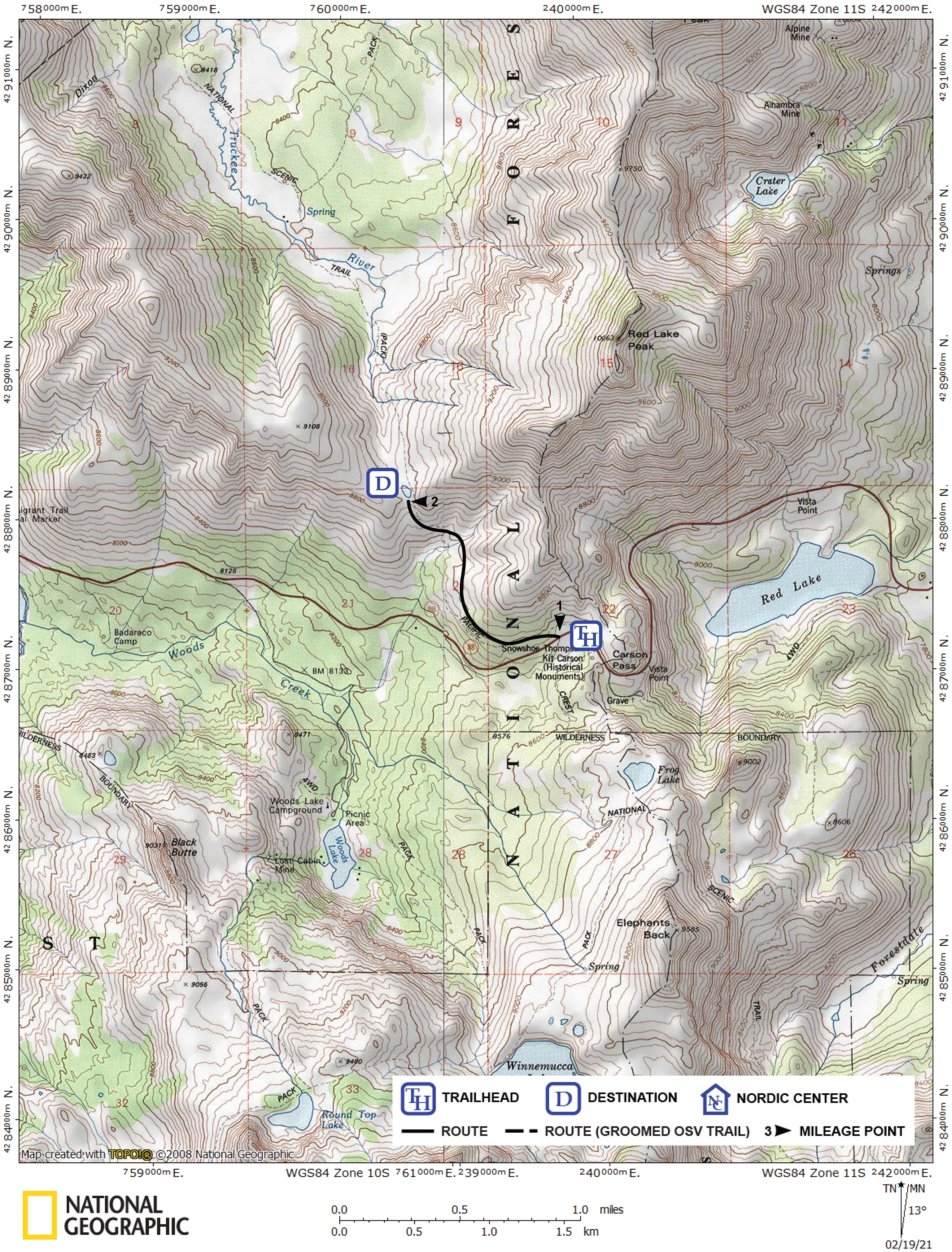 Print version of map for tour