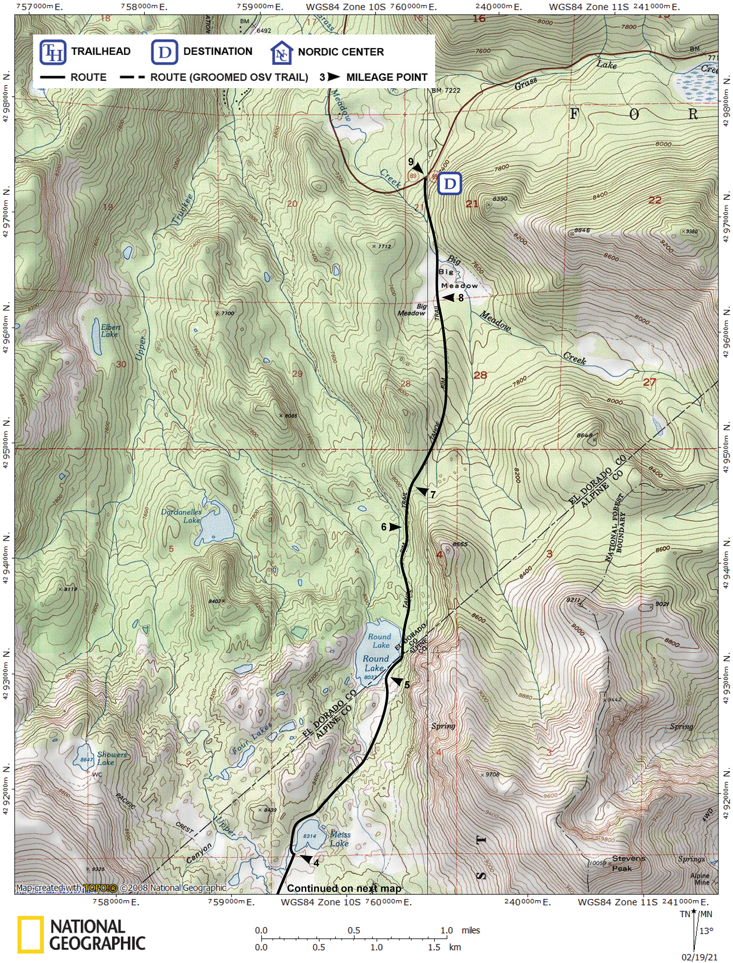 Print version of map for tour