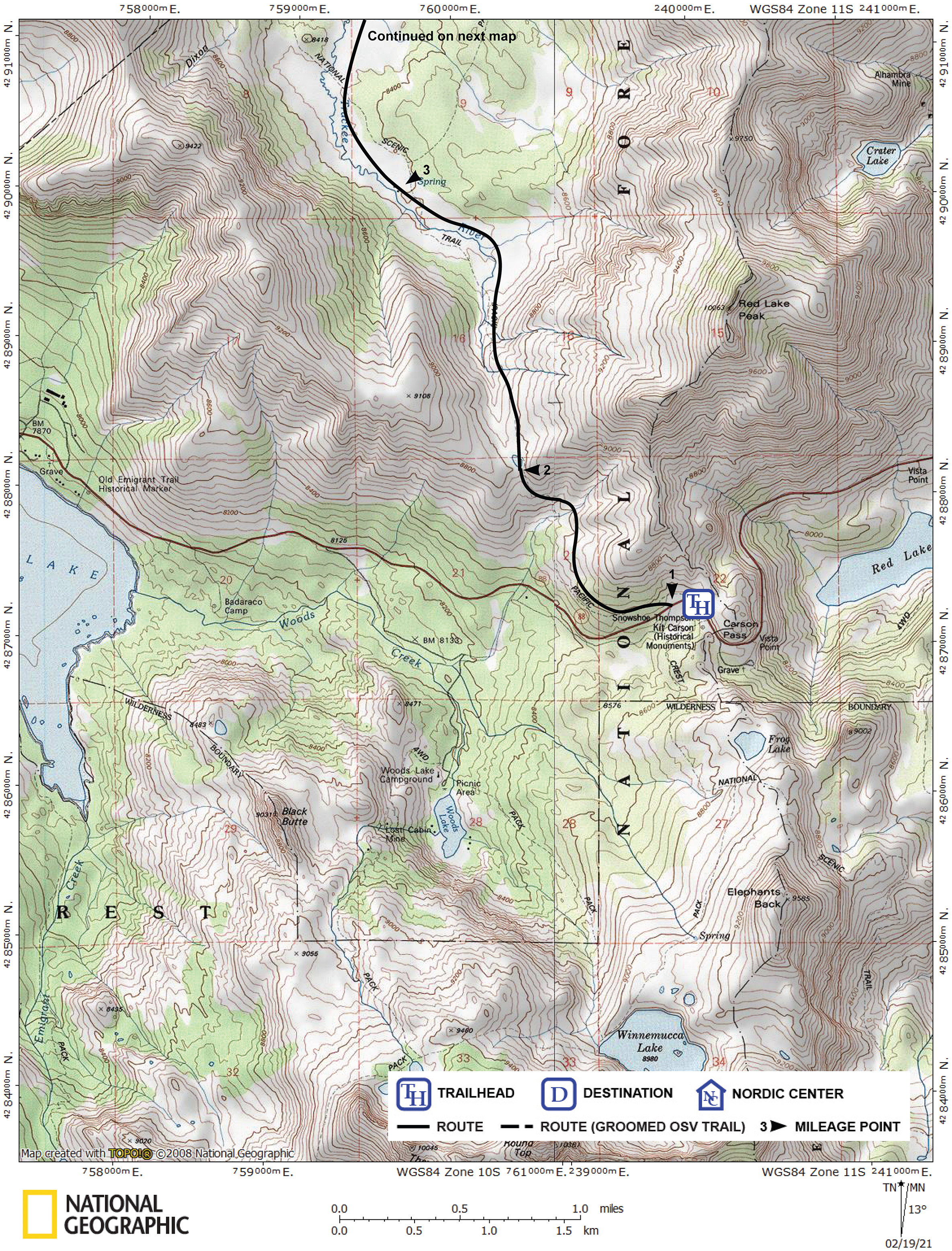 Print version of map for tour