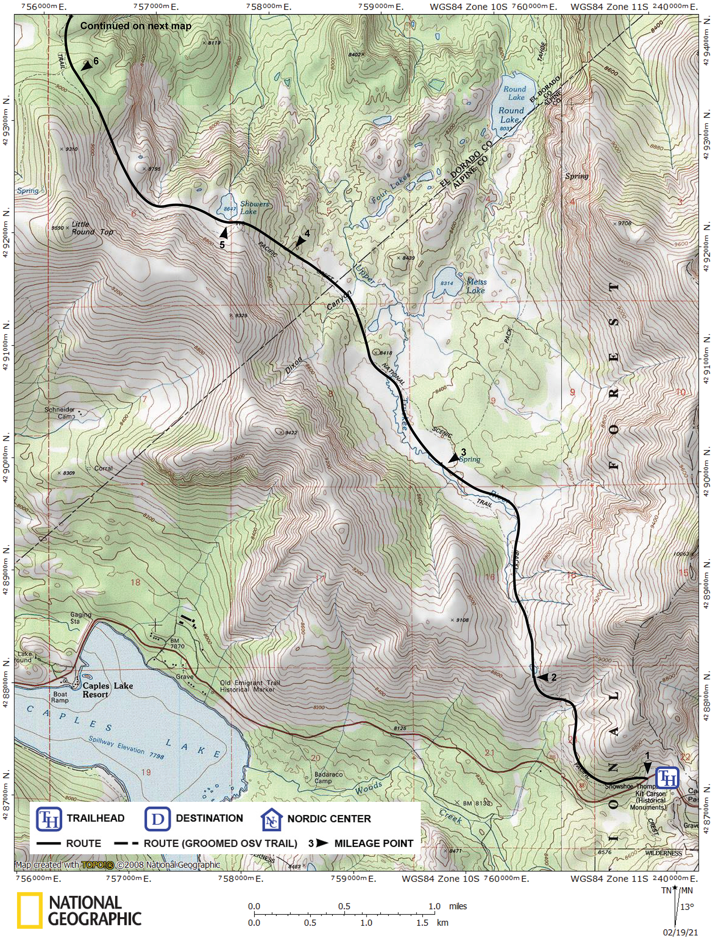 Print version of map for tour