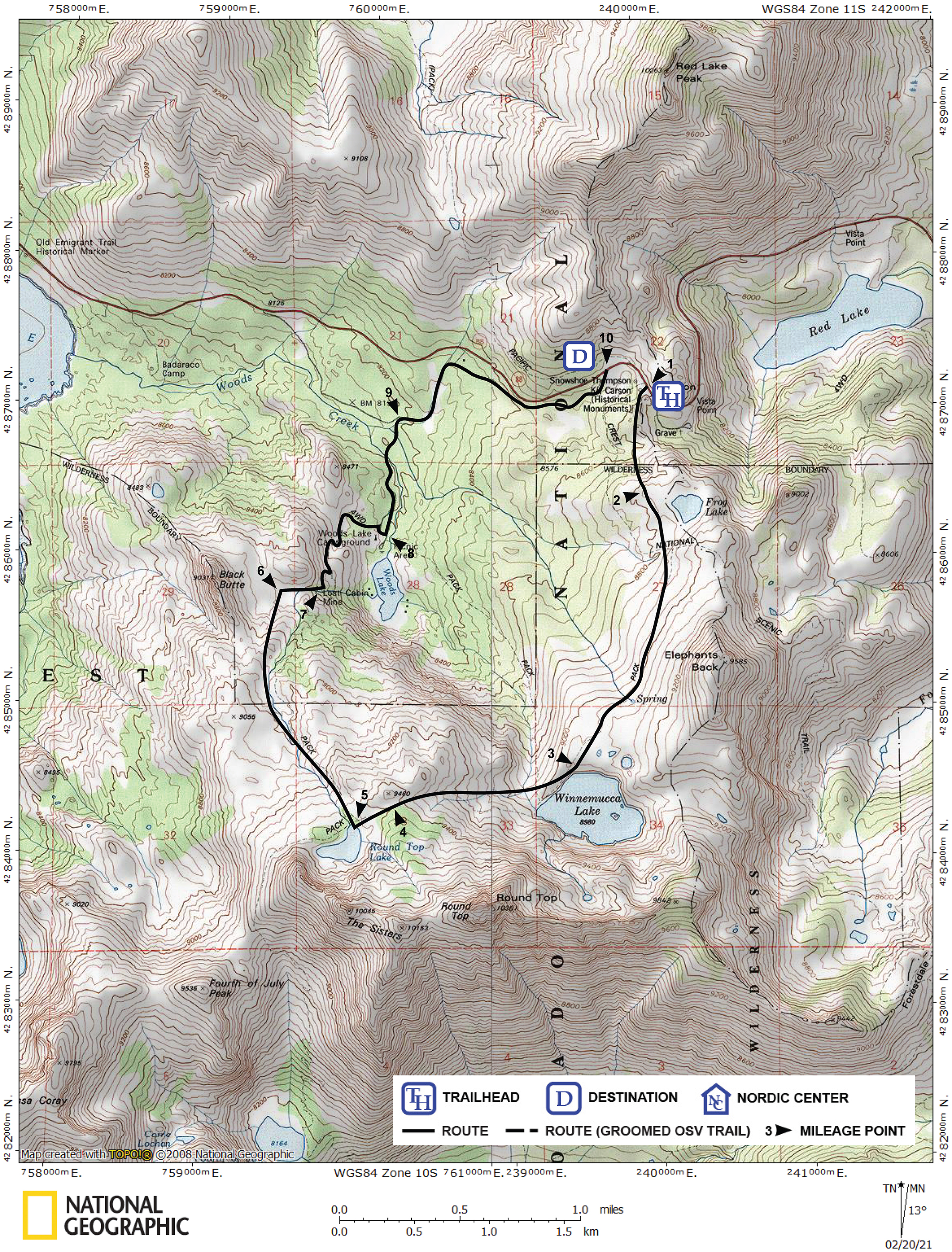 Print version of map for tour