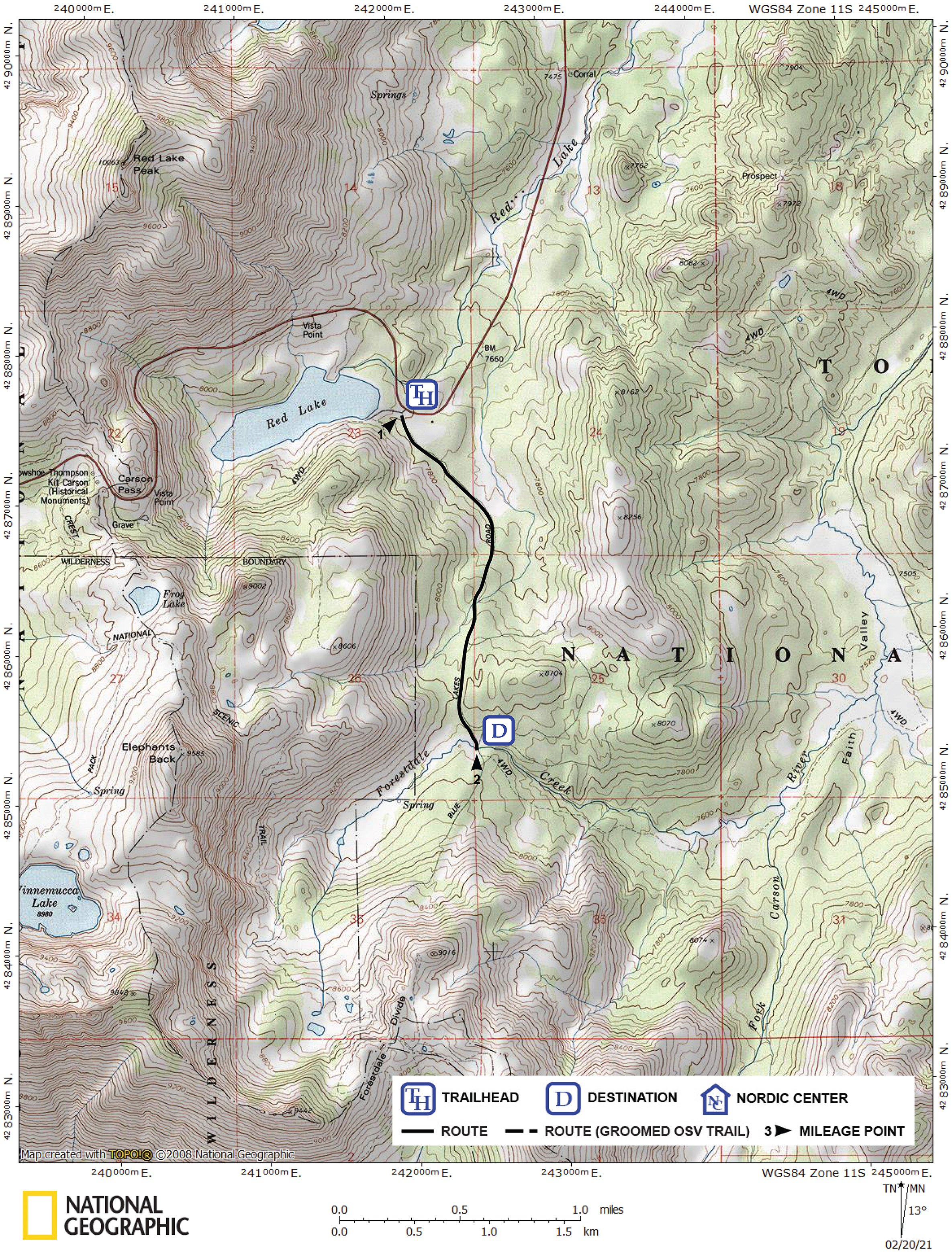 Print version of map for tour