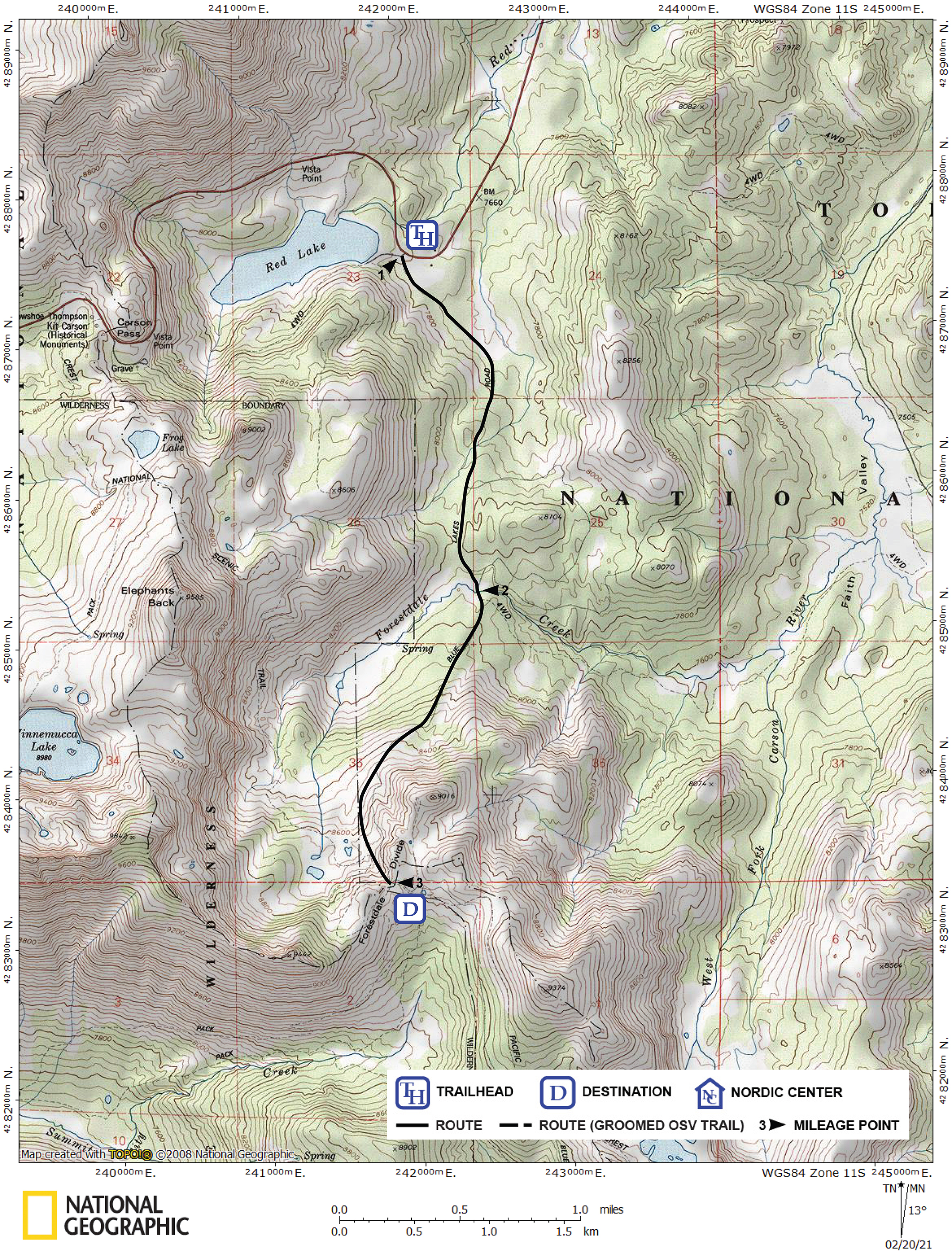 Print version of map for tour