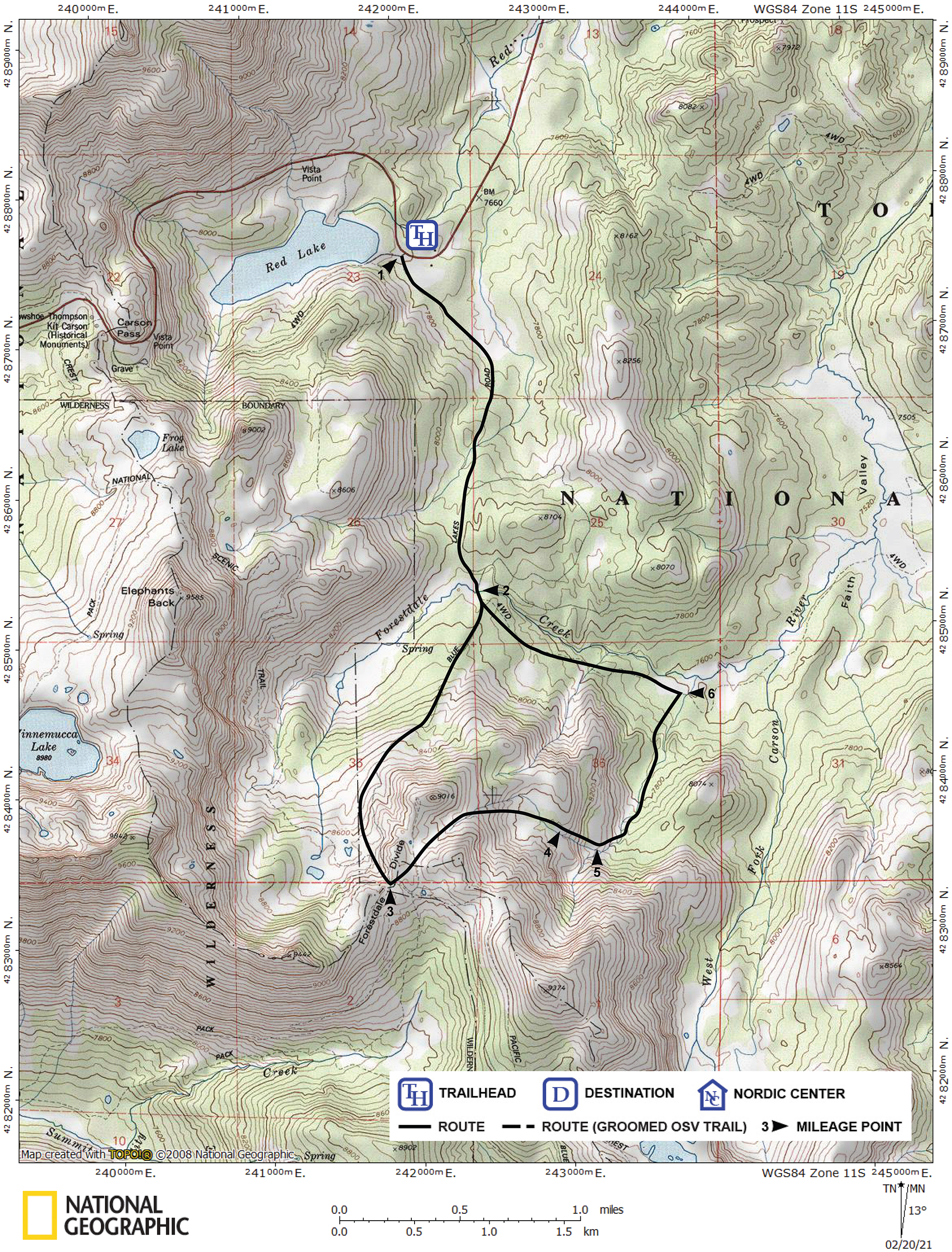 Print version of map for tour