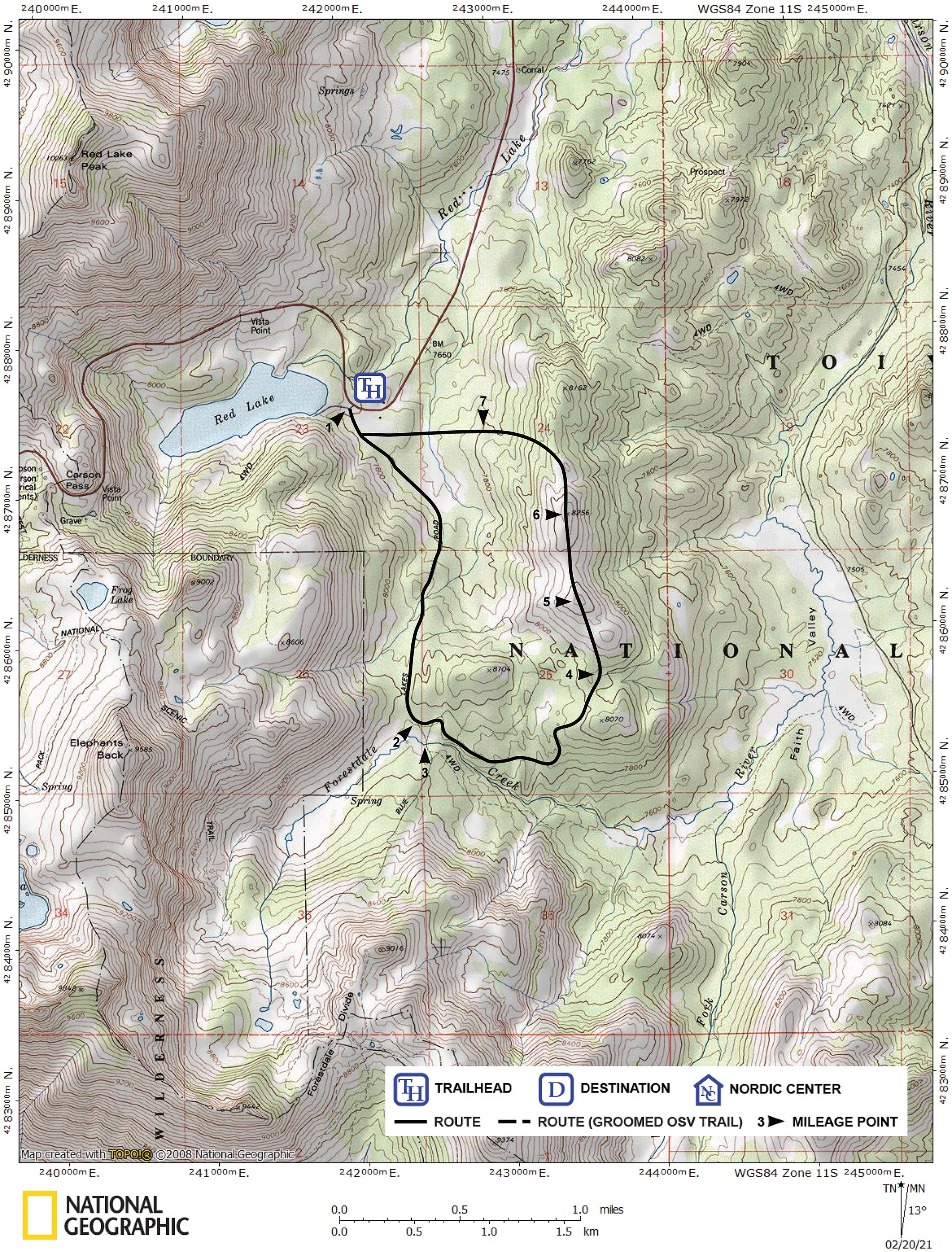 Print version of map for tour